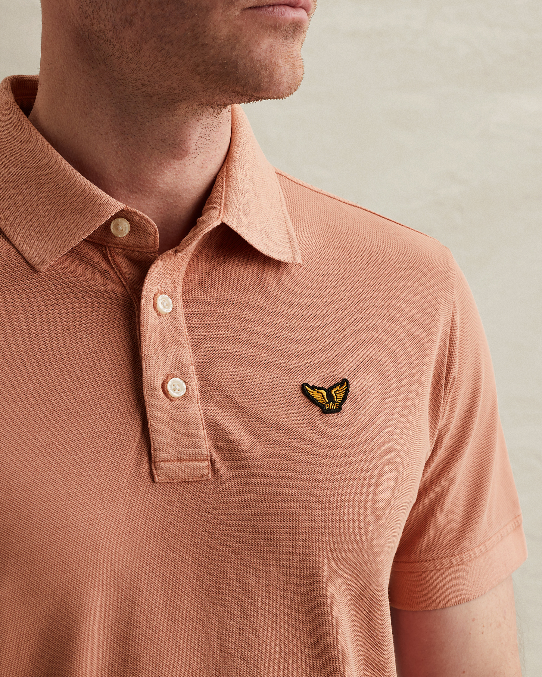 PME Legend Polo shirt with garment-dye wash and tailwing logox