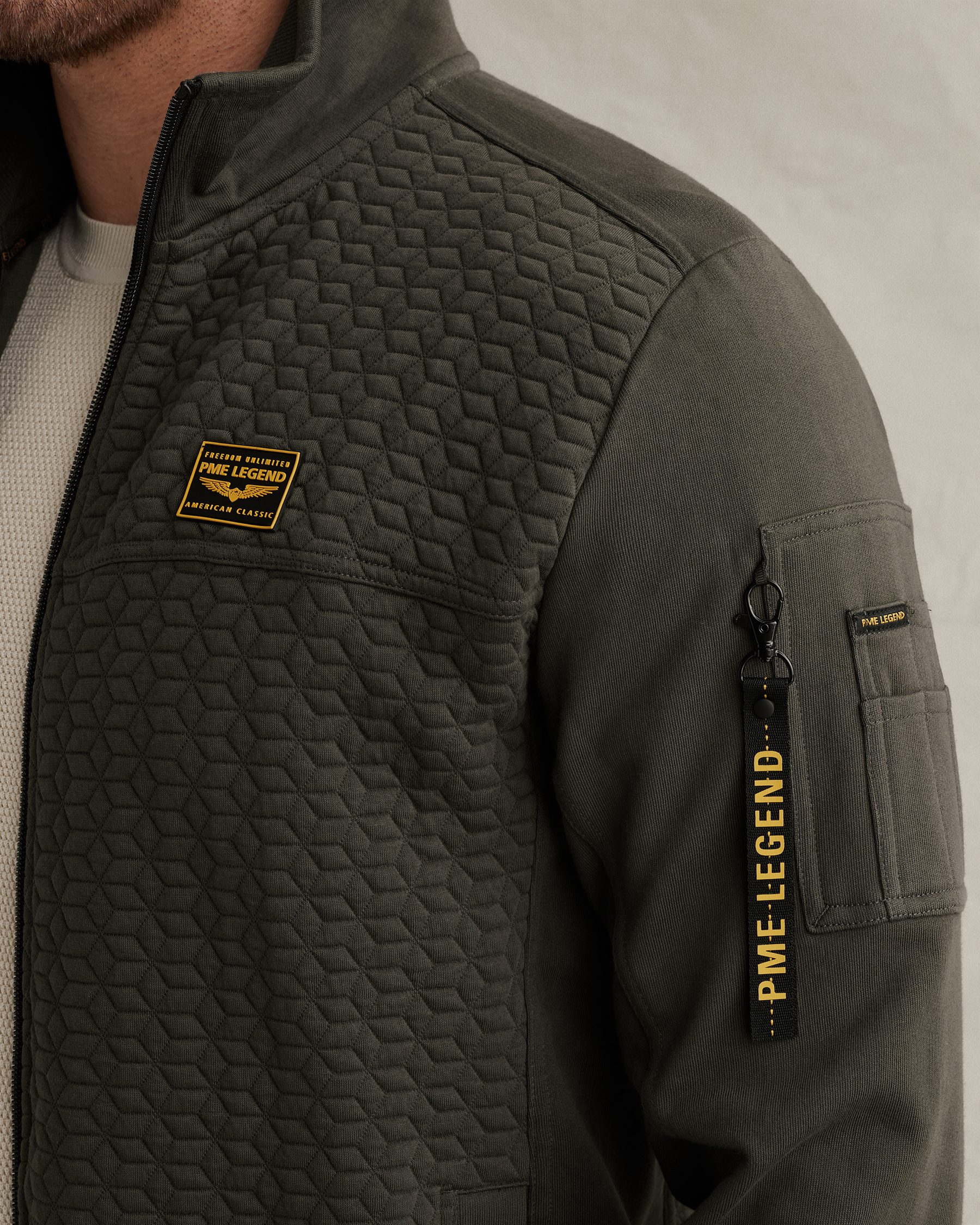 PME Legend Sweat jacket with textures and flight pocketx