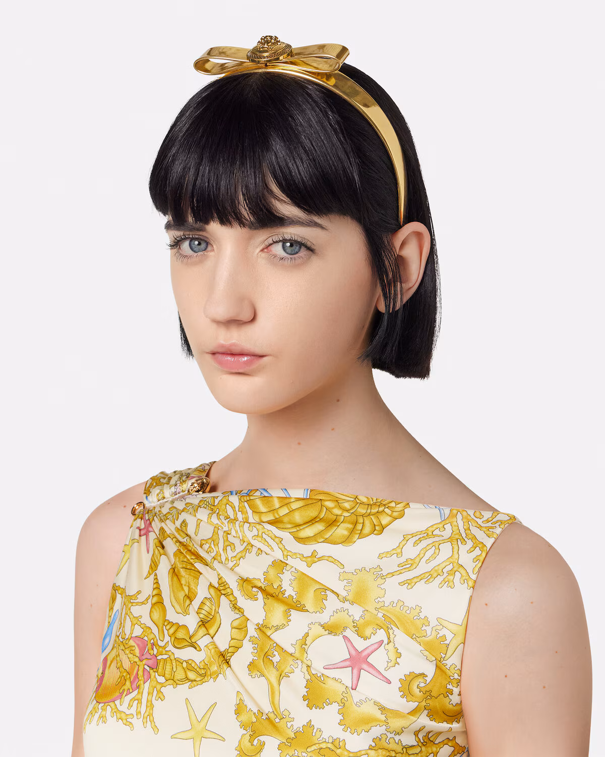 Versace Metallic Gianni Ribbon Headband