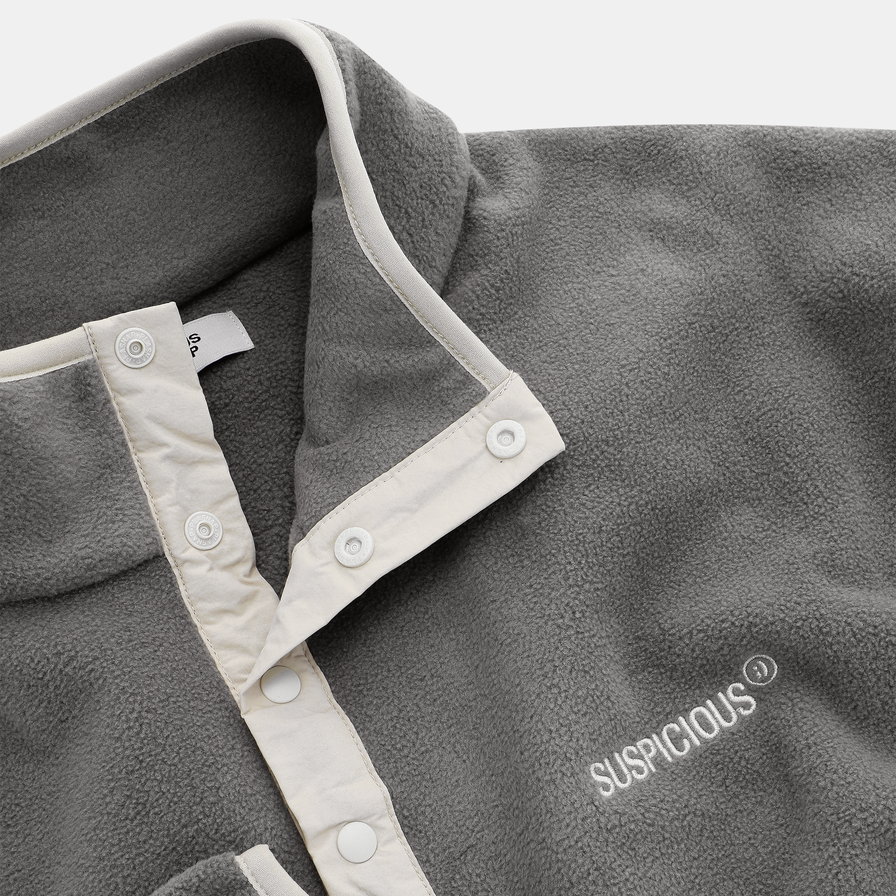 Suspicious Antwerp The Smiley Polar Half Snap - Grey