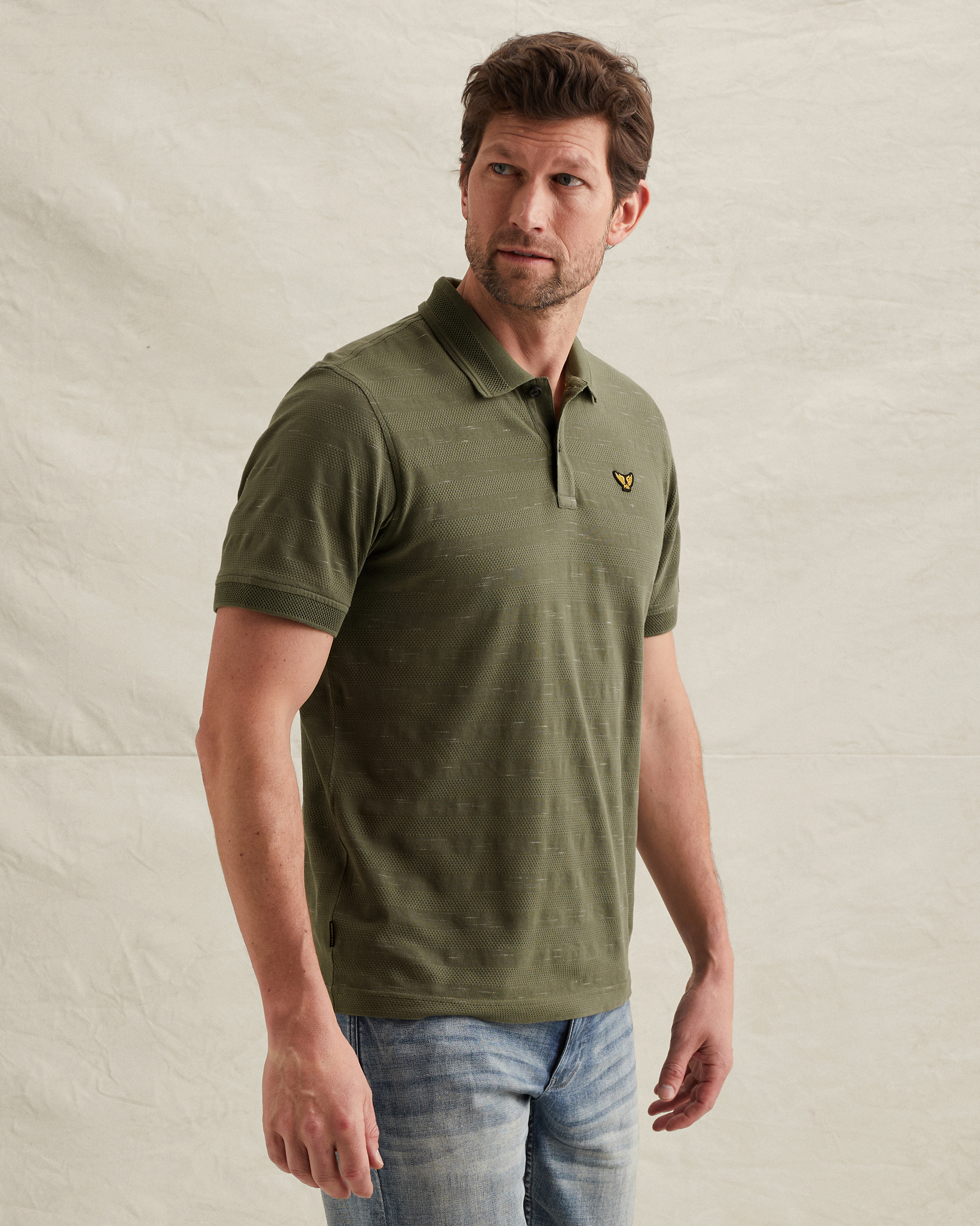 PME Legend Polo shirt with stripe pattern and flight pocketx
