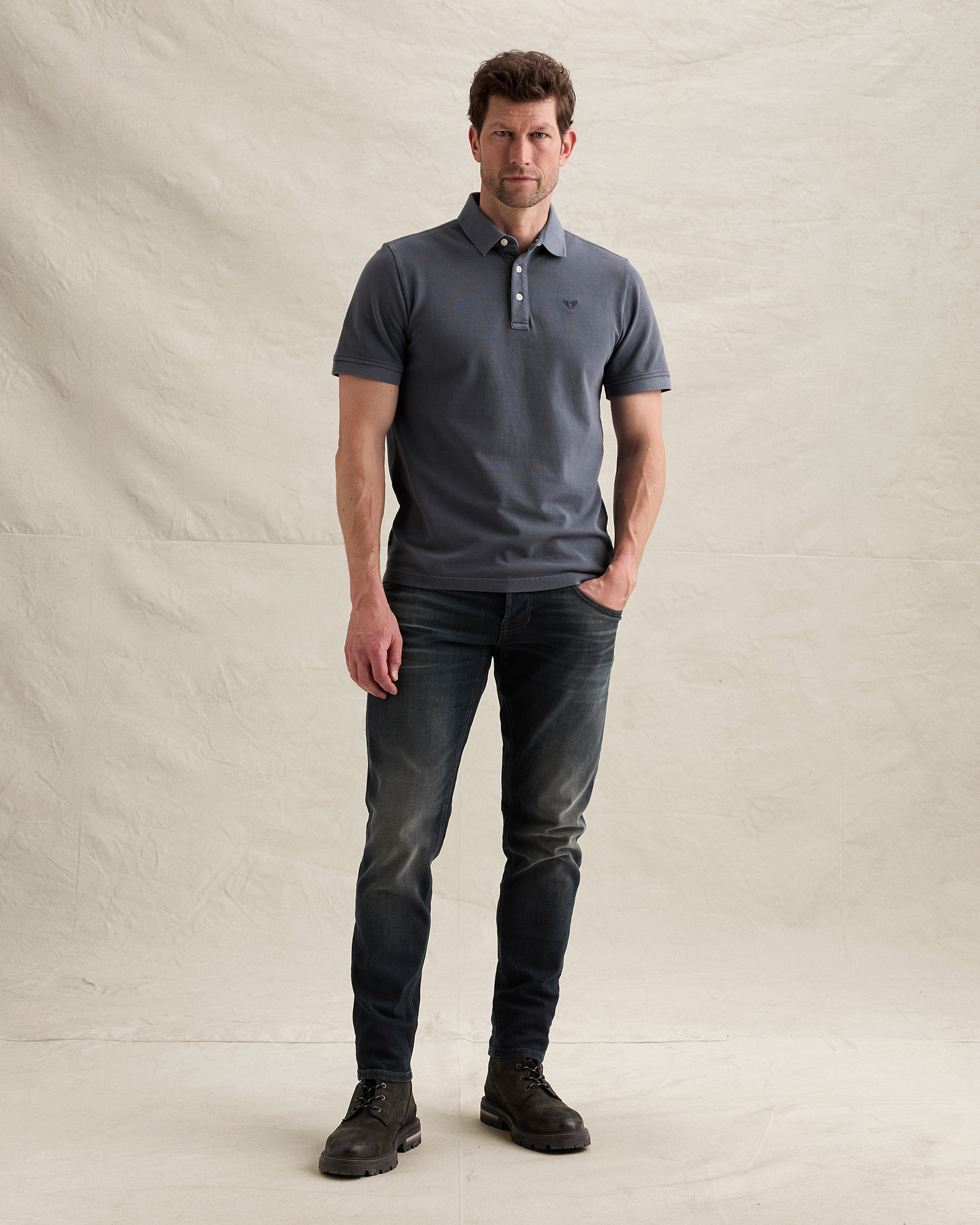 PME Legend Polo shirt with garment-dye wash in piquéx