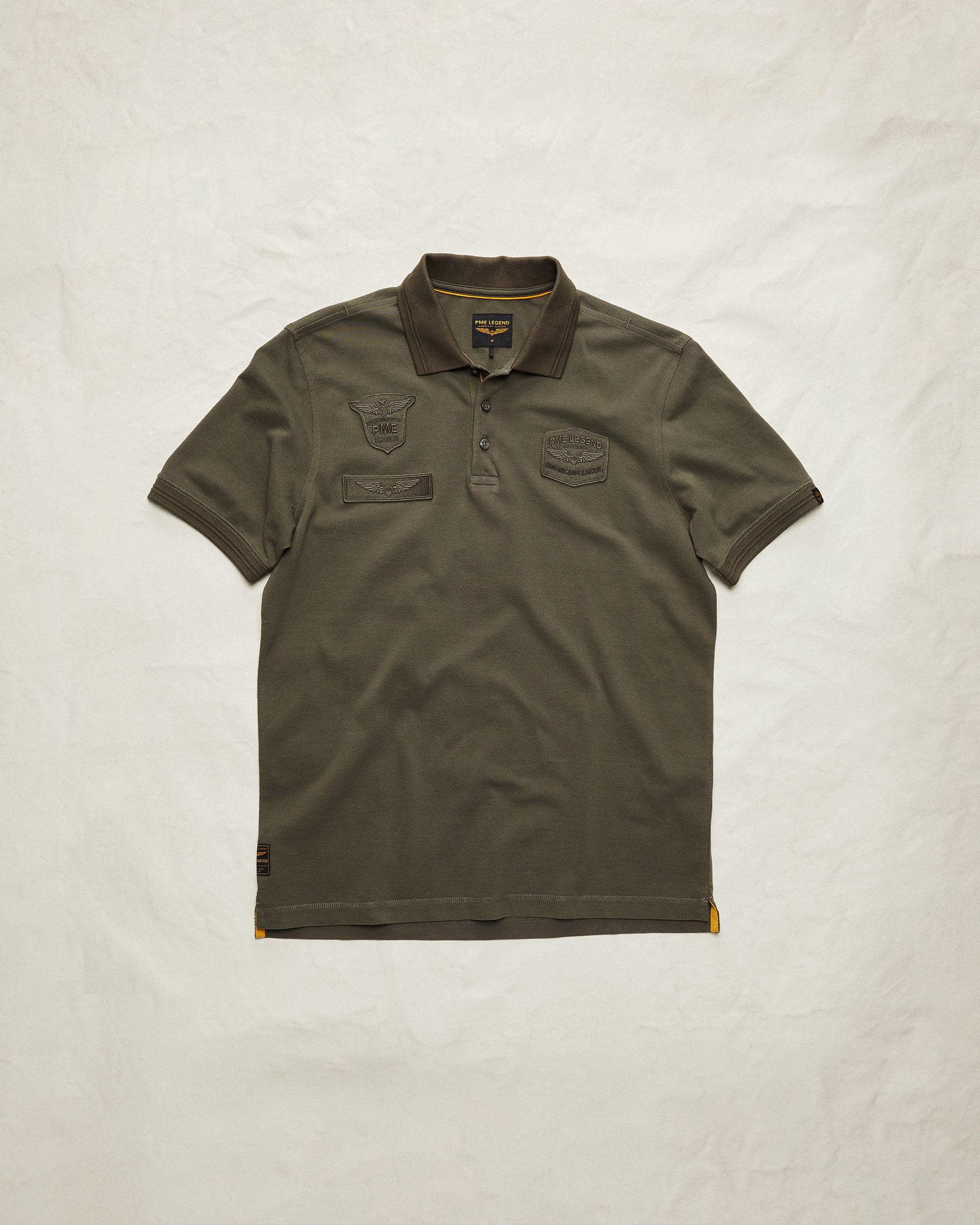 PME Legend Polo shirt with badges and ribbed collarx