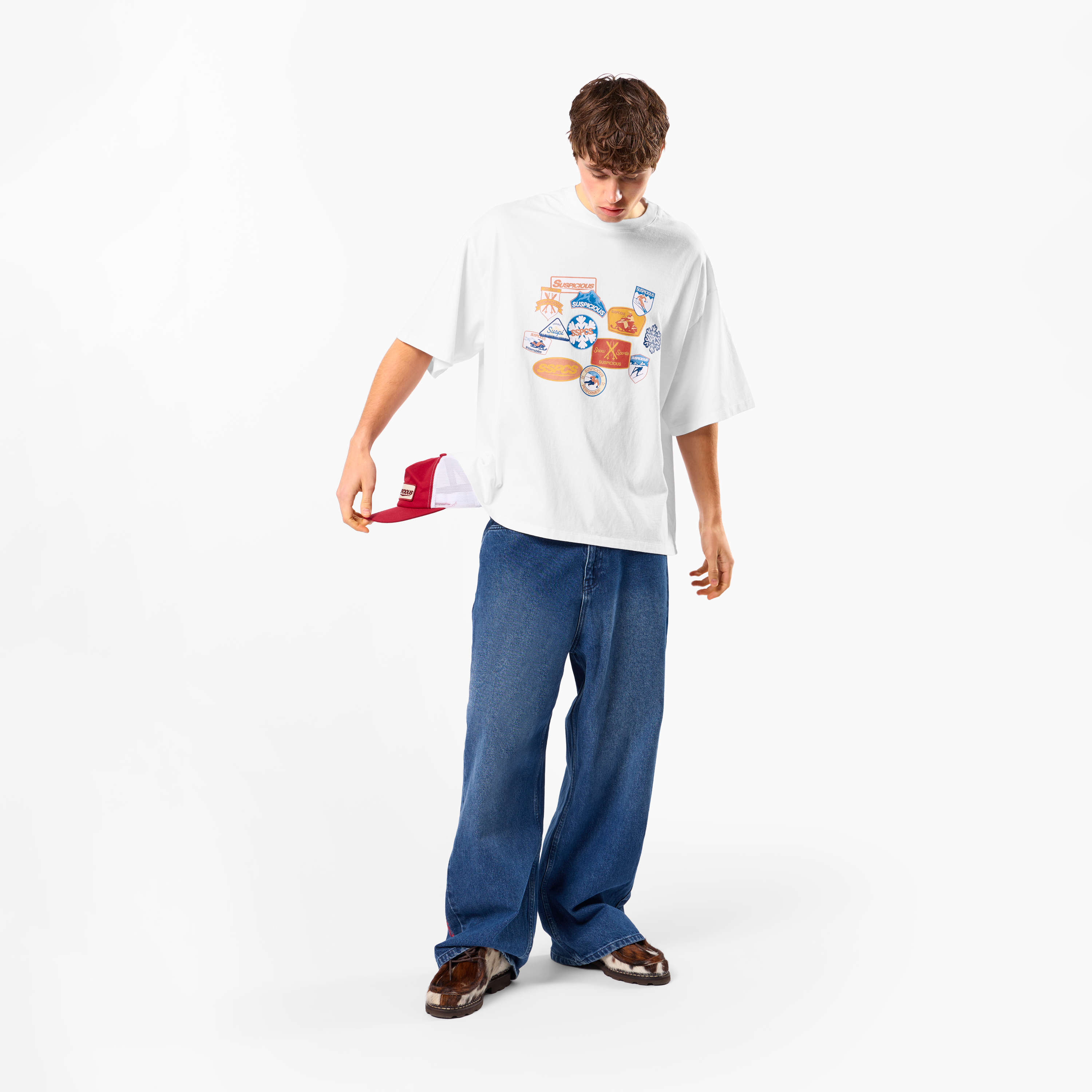 Suspicious Antwerp Winter3 / Patchwork Tee - White