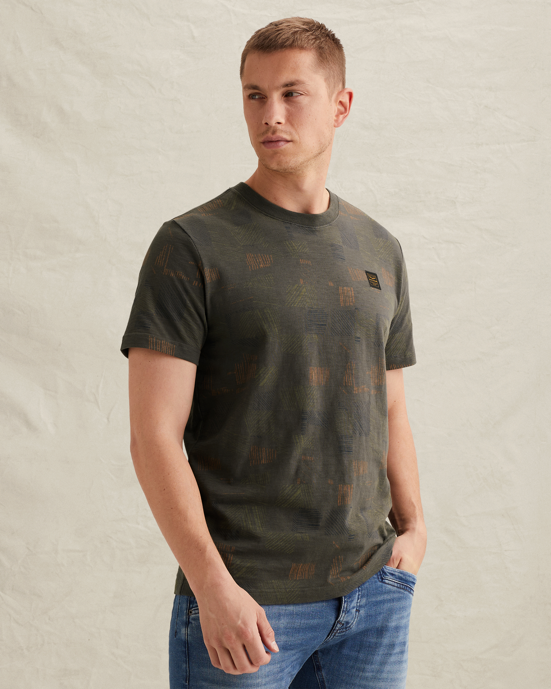 PME Legend T-shirt with allover print and slub effectx