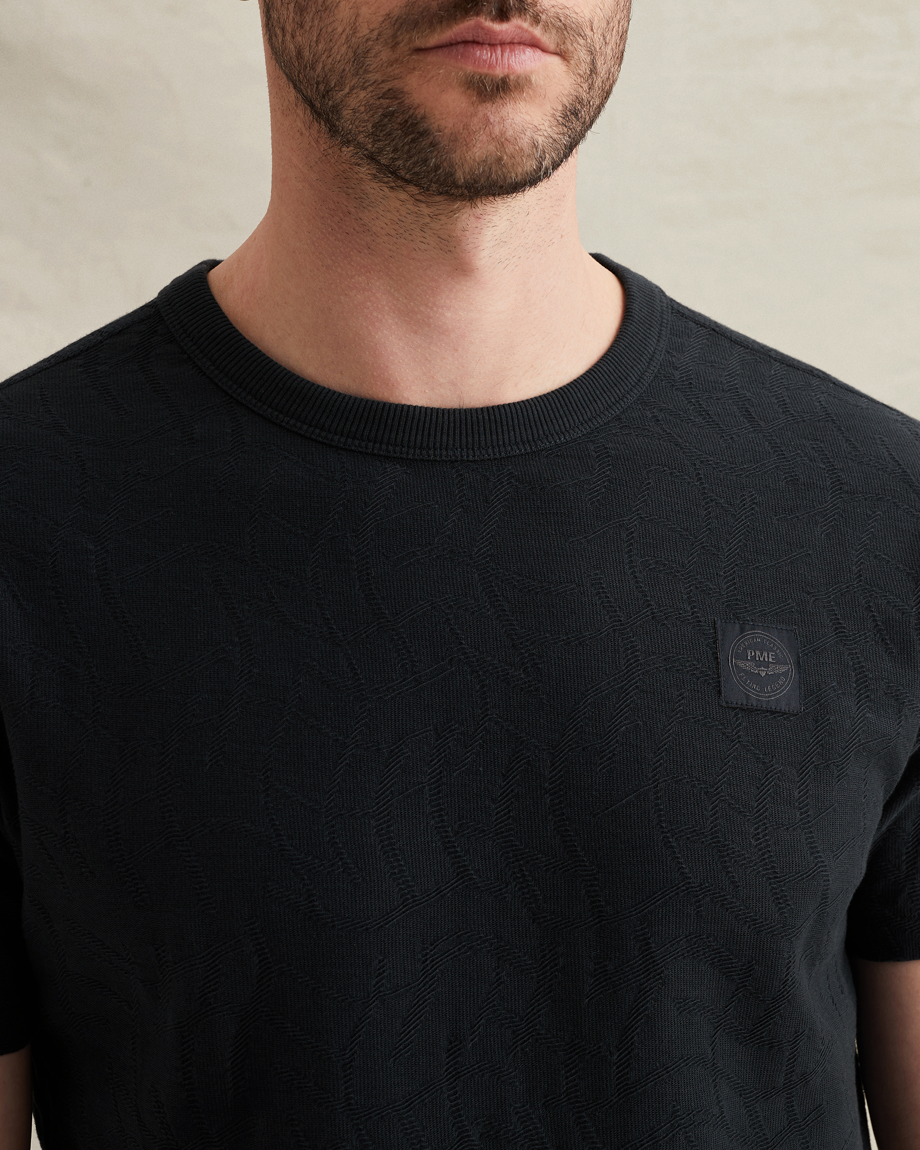 PME Legend T-shirt in jersey with allover jacquard patternx