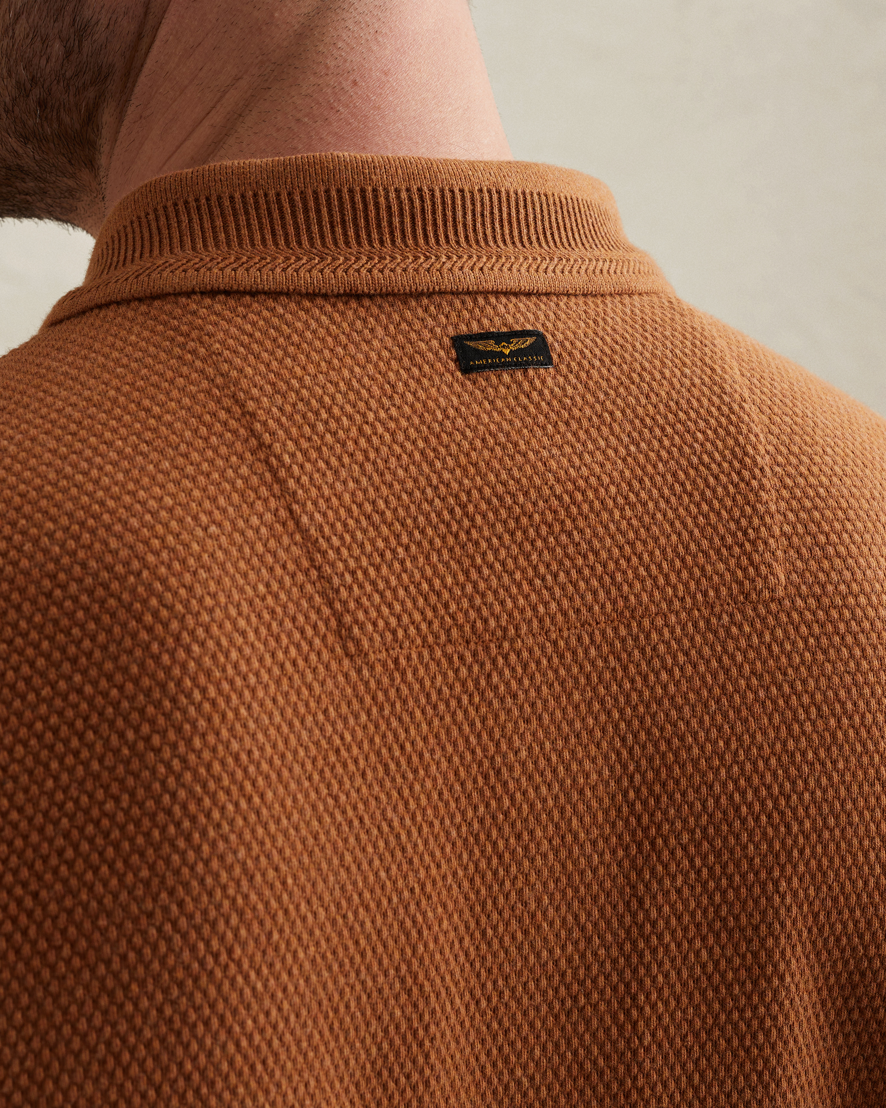 PME Legend Polo shirt with texture and ribbed hemsx