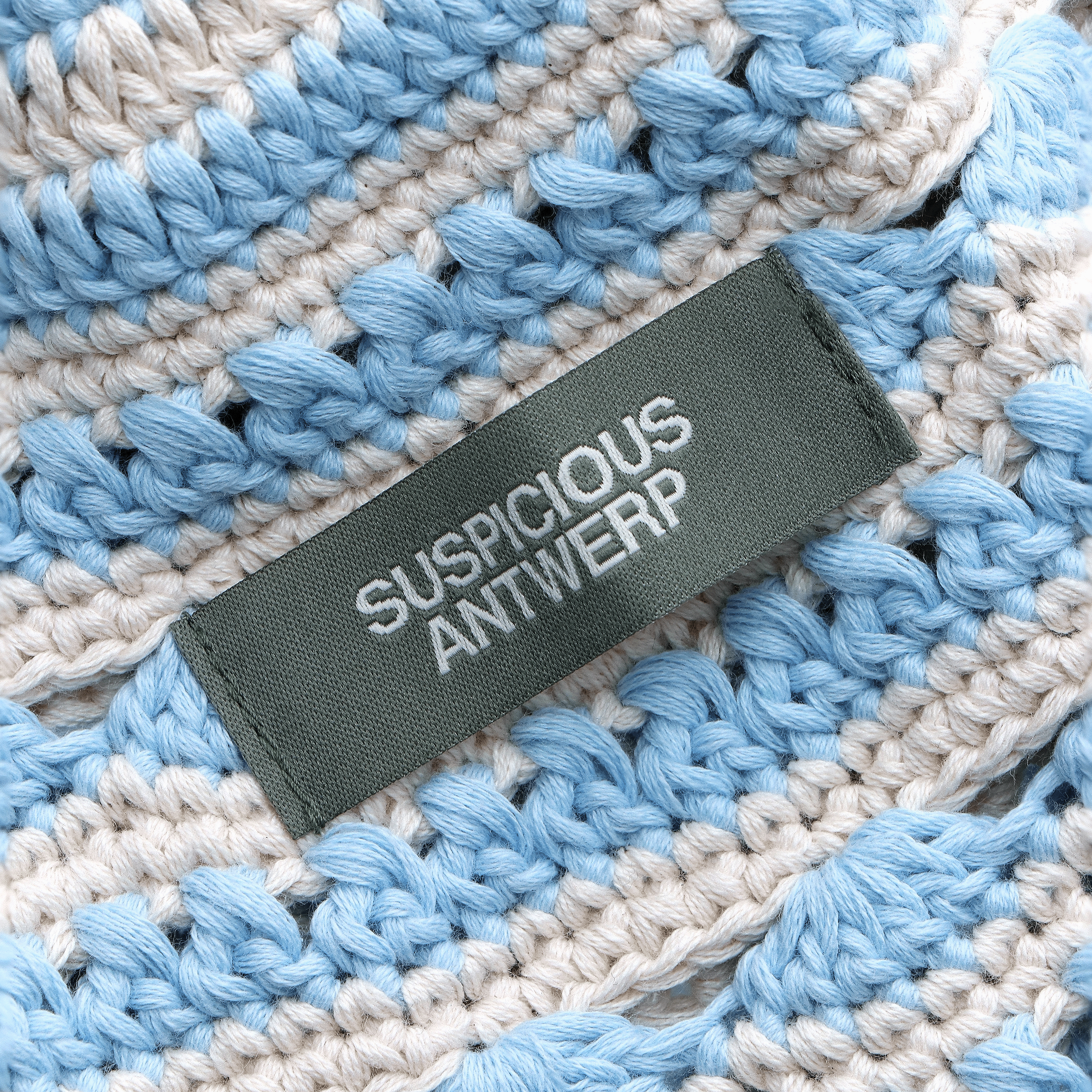 Suspicious Antwerp (SS24) The Striped Crochet Hat - Coral Blue