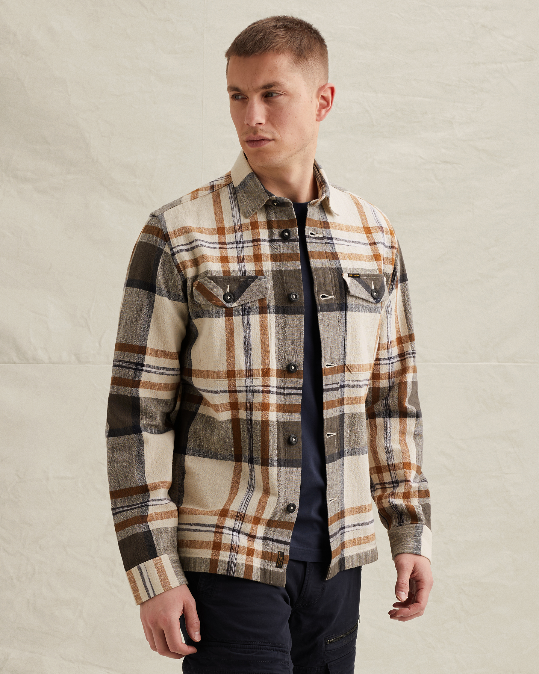 PME Legend Shirt with check pattern and badgex