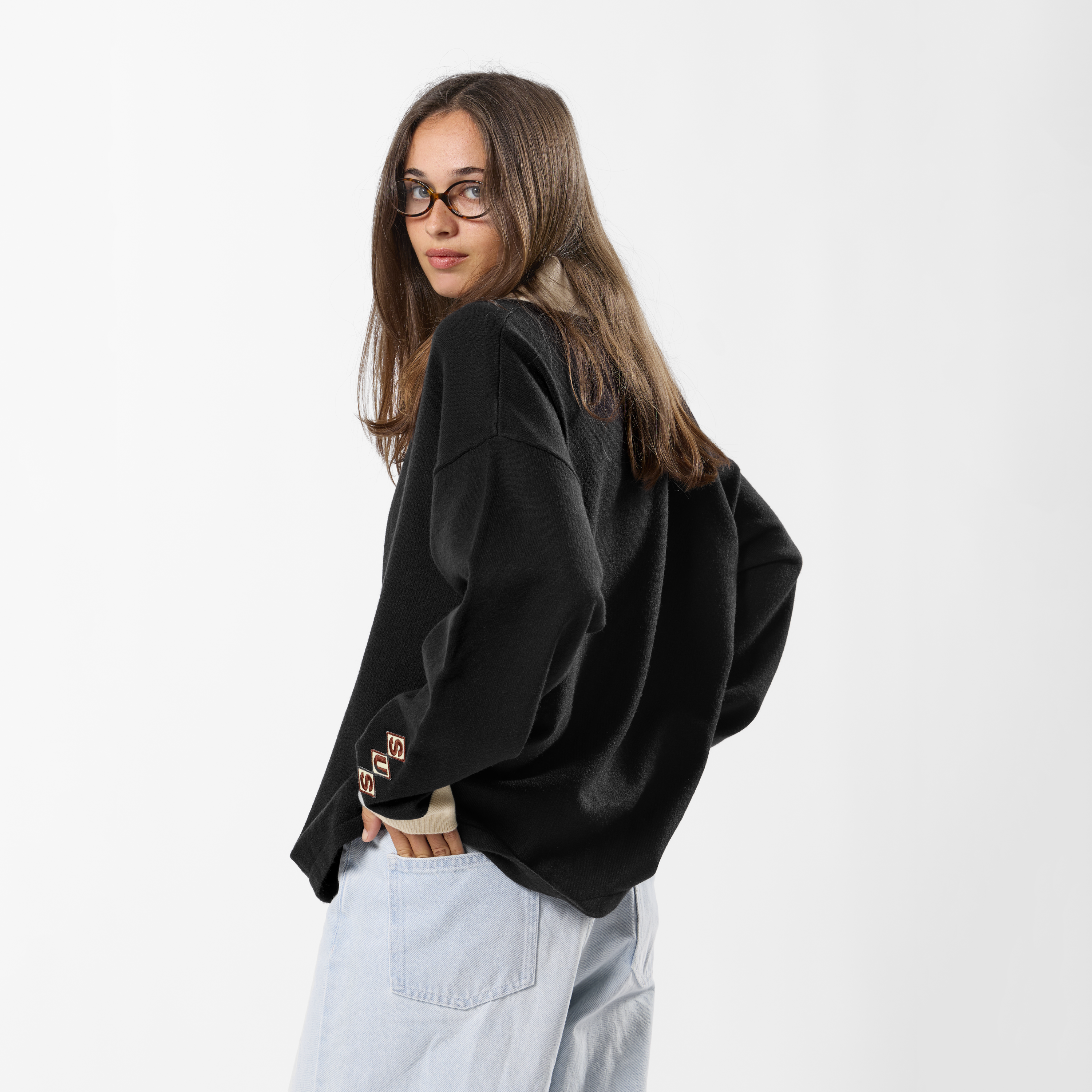 Suspicious Antwerp Winter3 / Patch Patrol Knitted Longsleeve Polo - Black