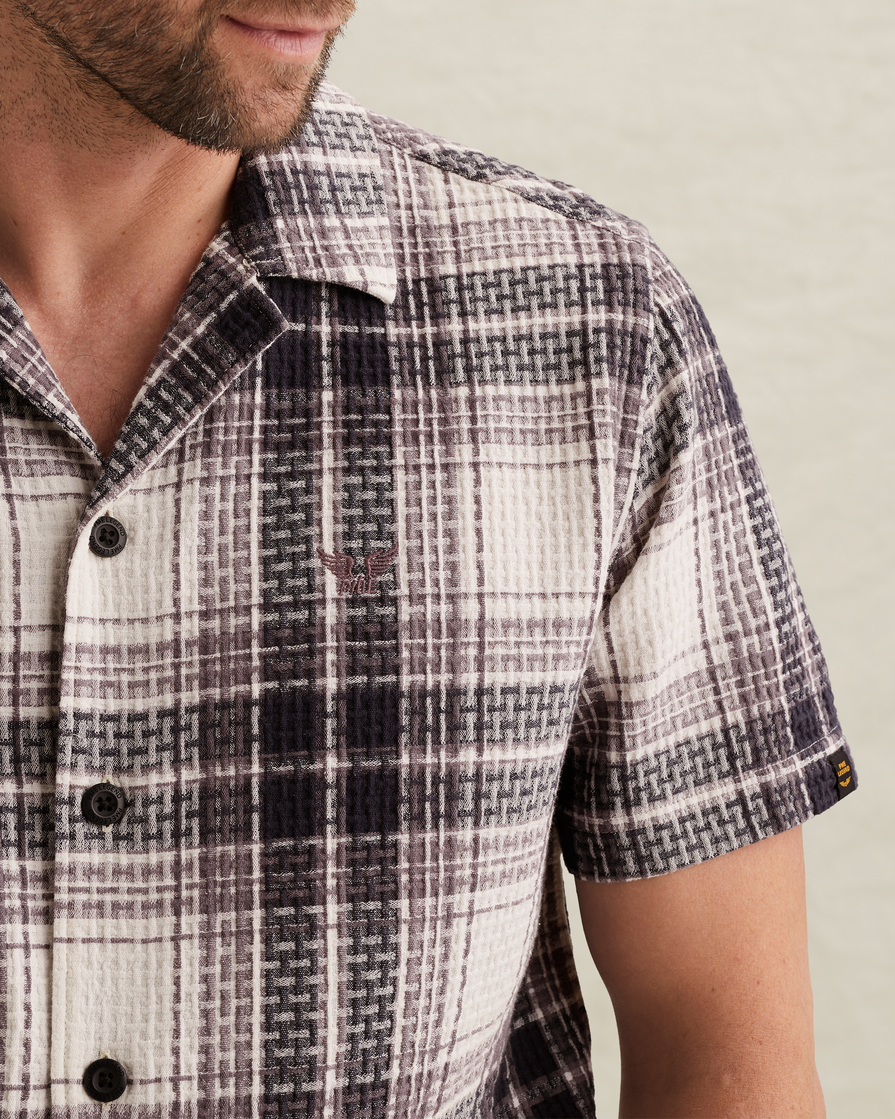 PME Legend Shirt with check pattern and bowling collarx