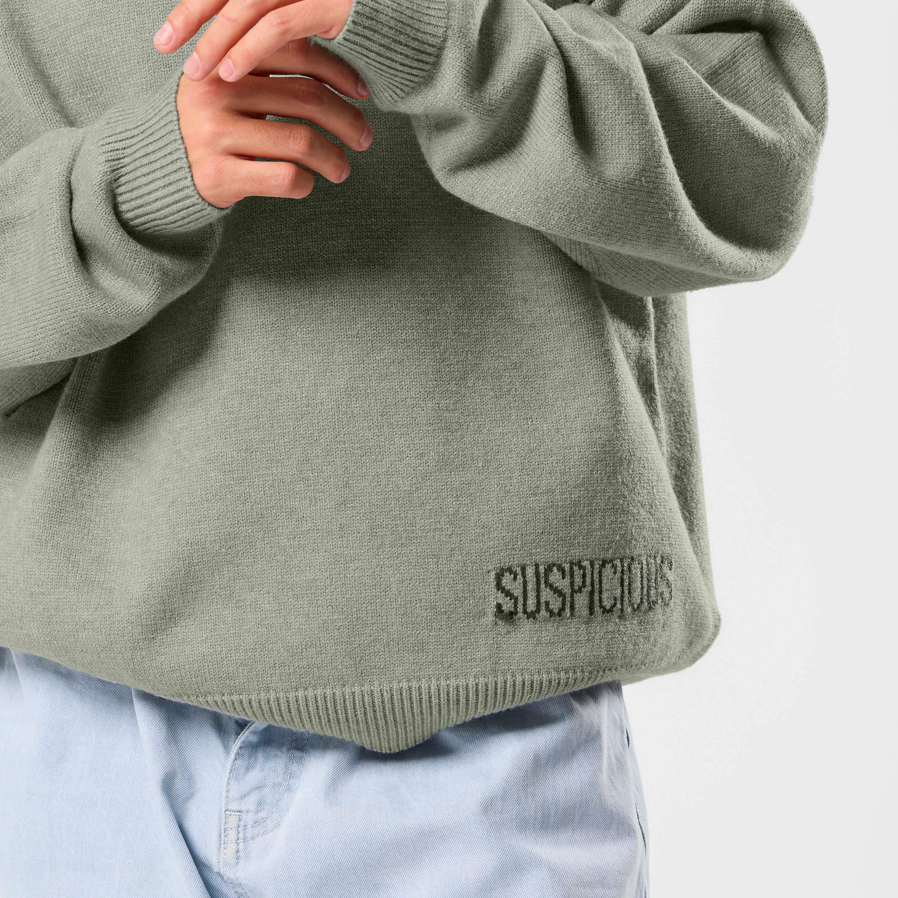 Suspicious Antwerp Winter2 / Core High Neck Knit - Frosted Green