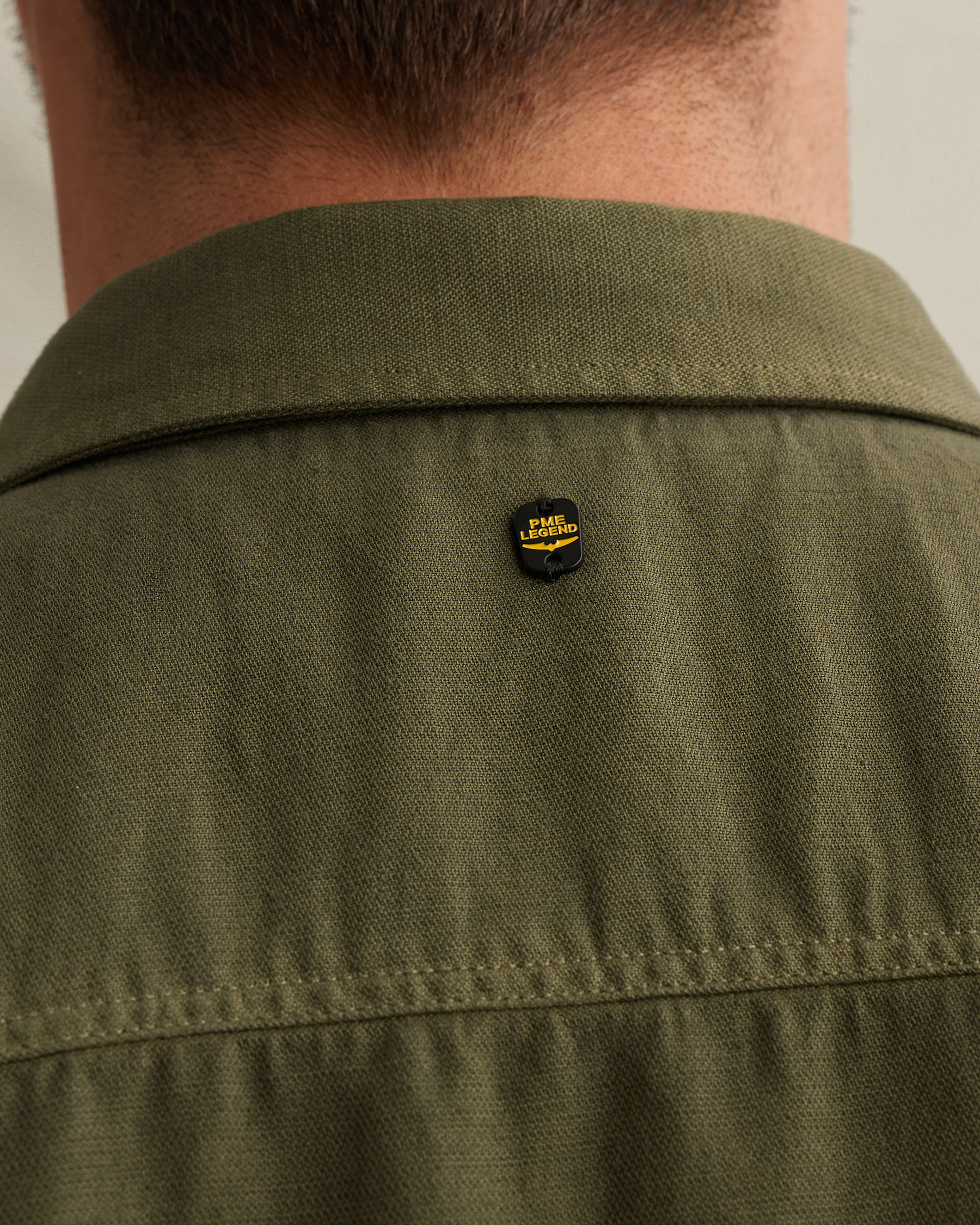 PME Legend Shirt in cotton/linen with stitching detailsx