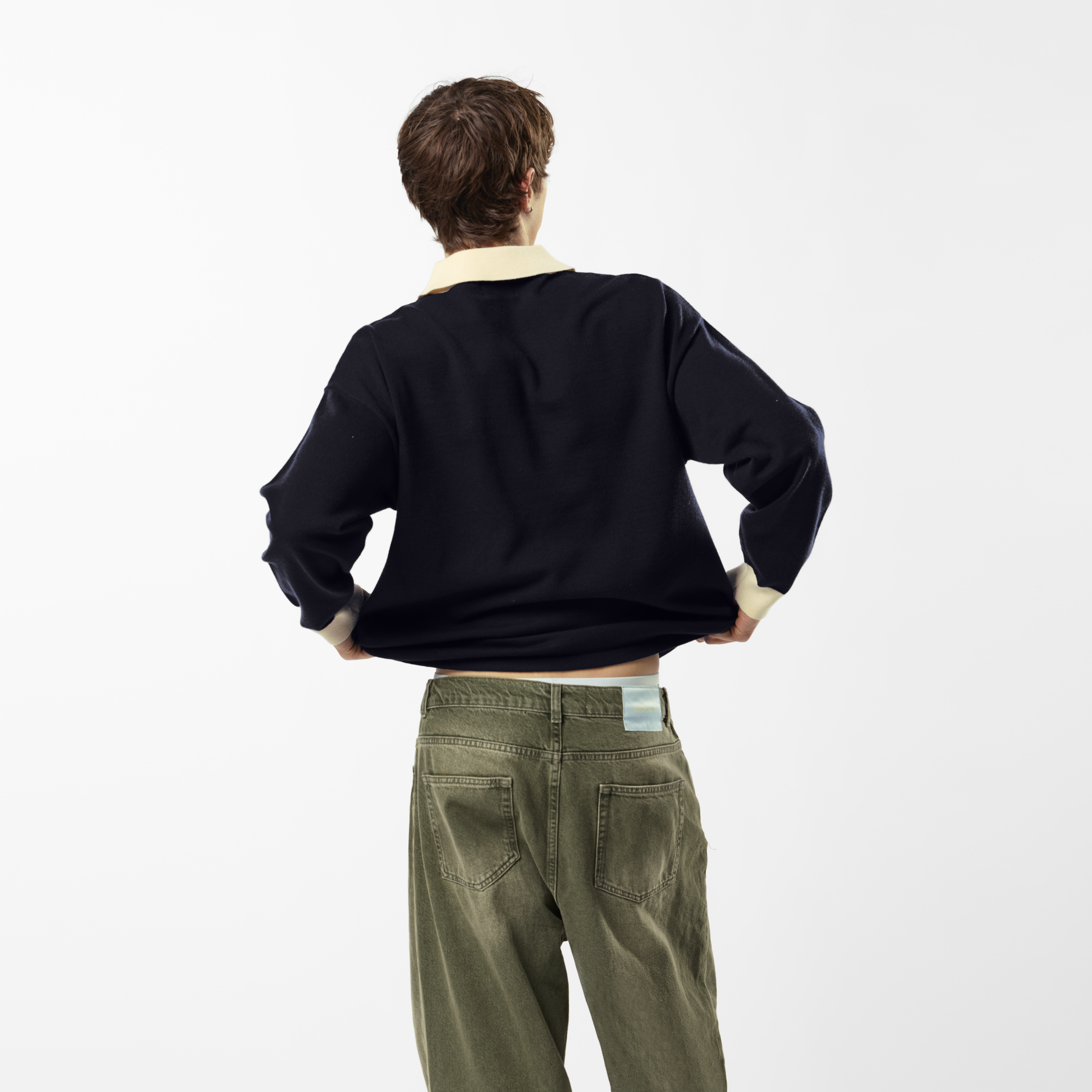 Suspicious Antwerp Winter3 / Flow Knitted Longsleeve Polo - Navy