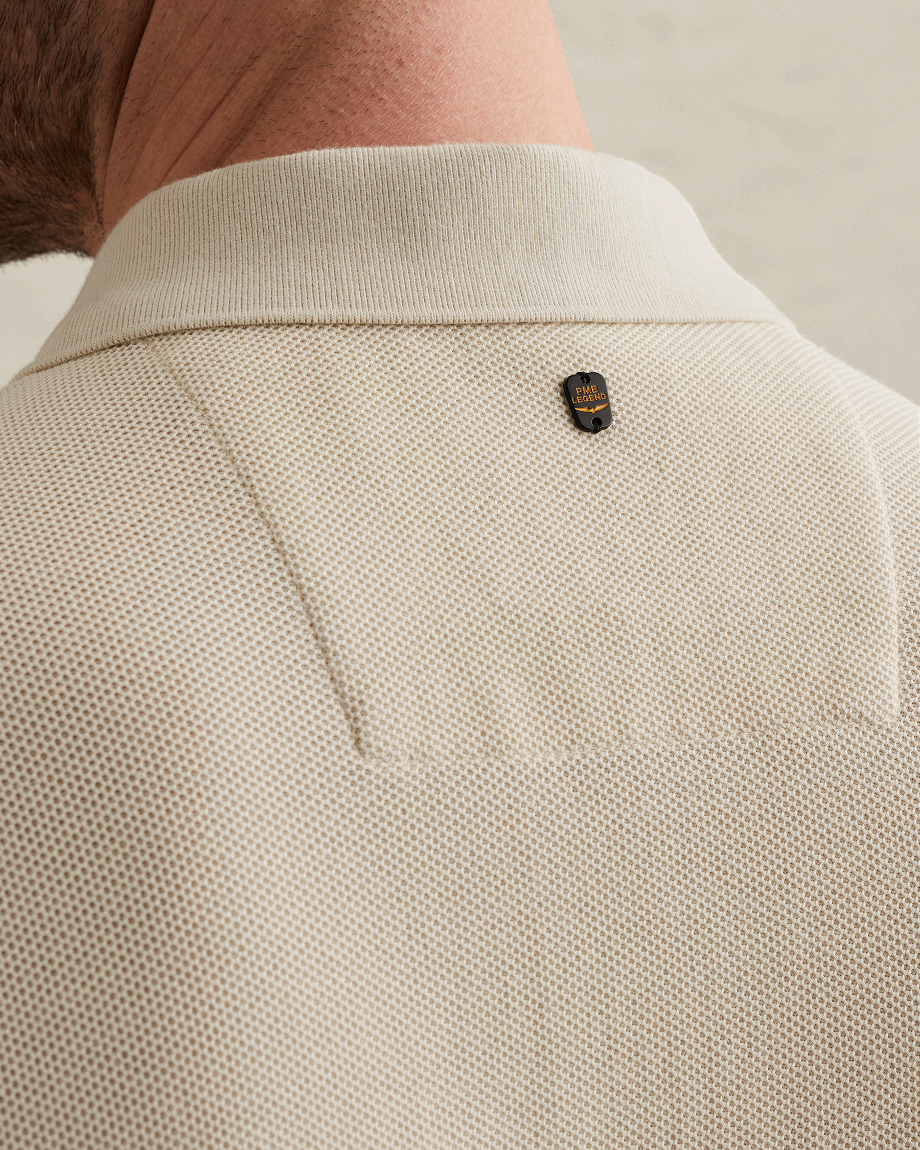 PME Legend Polo shirt with waffle texture and ribbed collarx