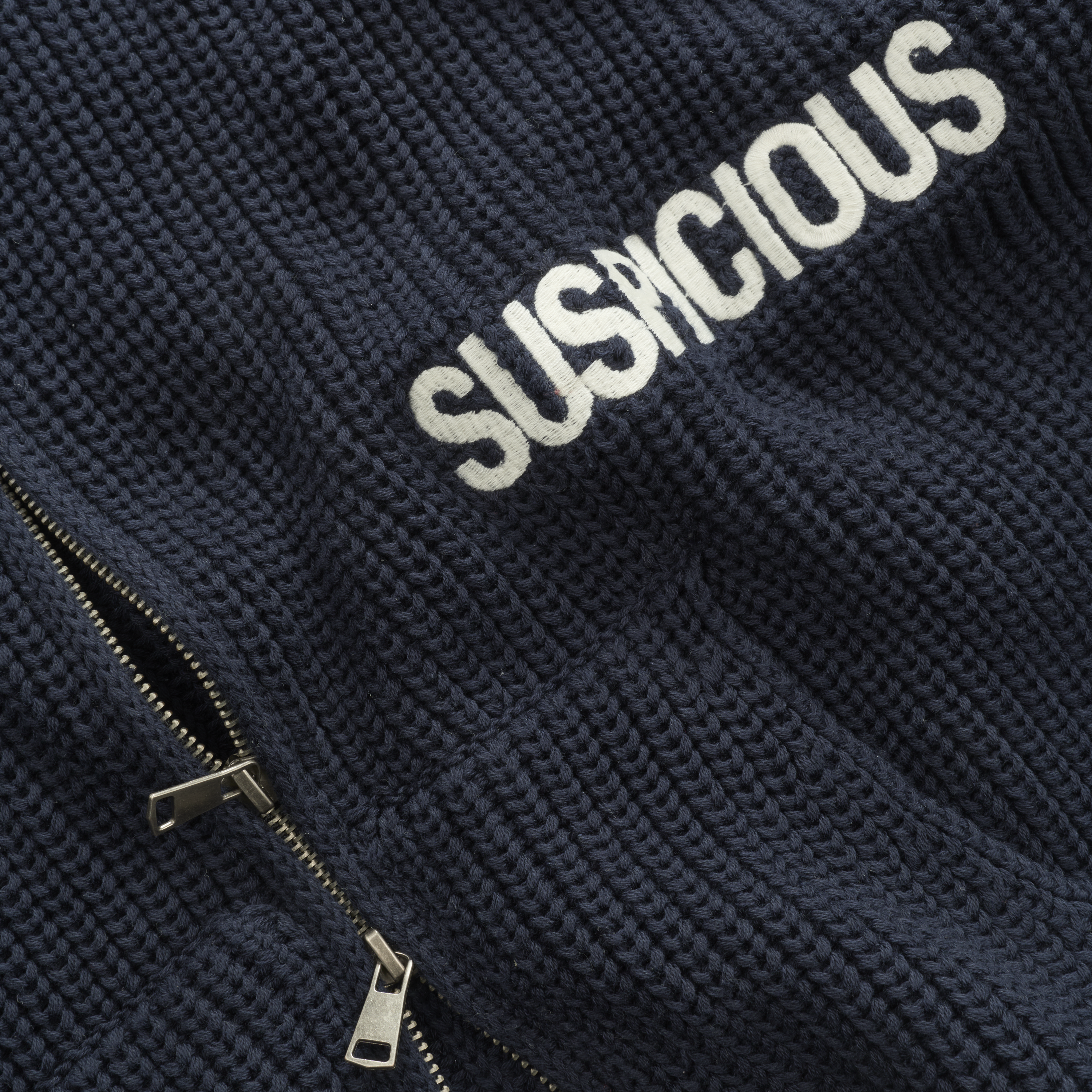 Suspicious Antwerp Fall / Core Zip-Up Knitted Hoodie - Nightfall
