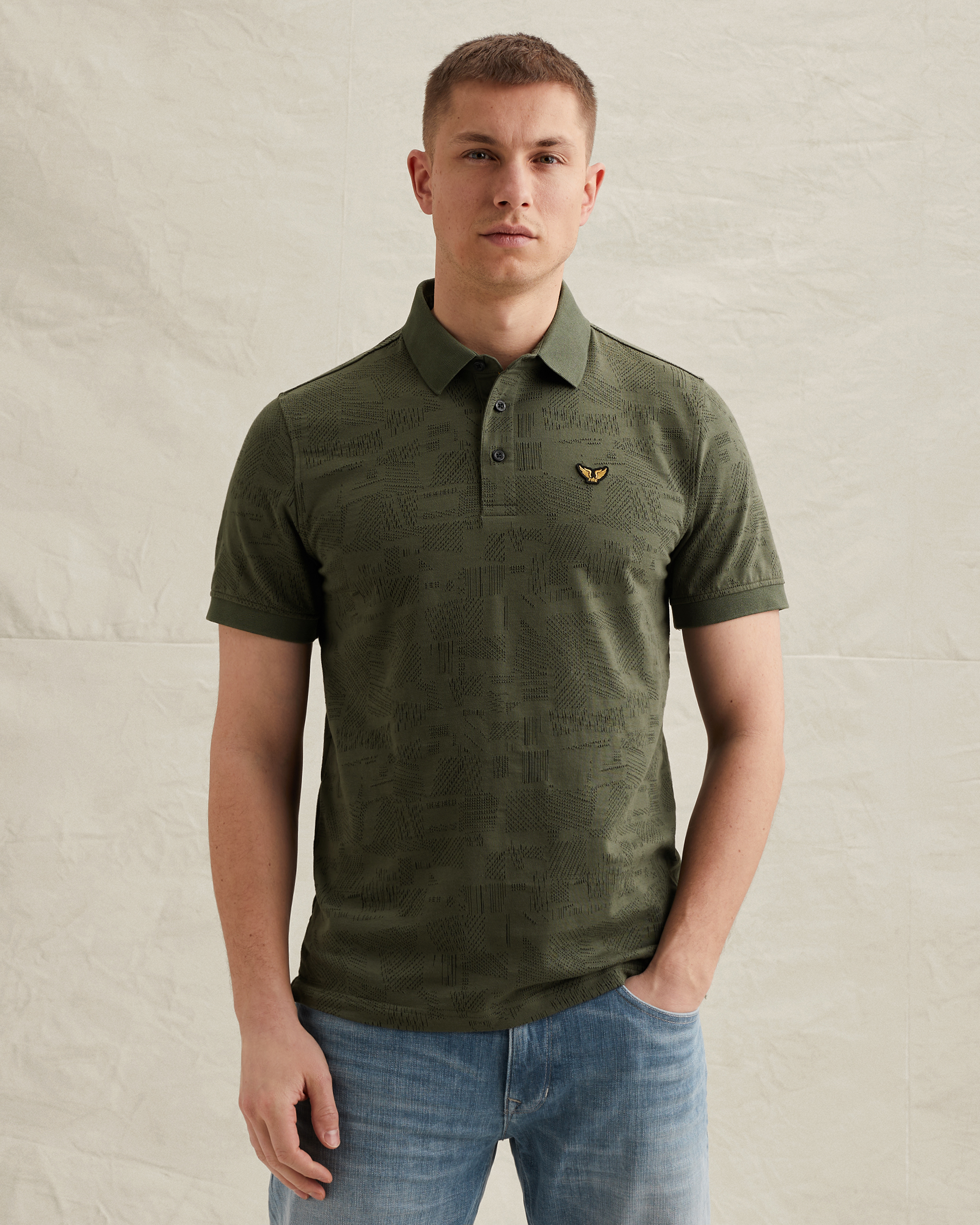 PME Legend Polo shirt with allover jacquard patternx