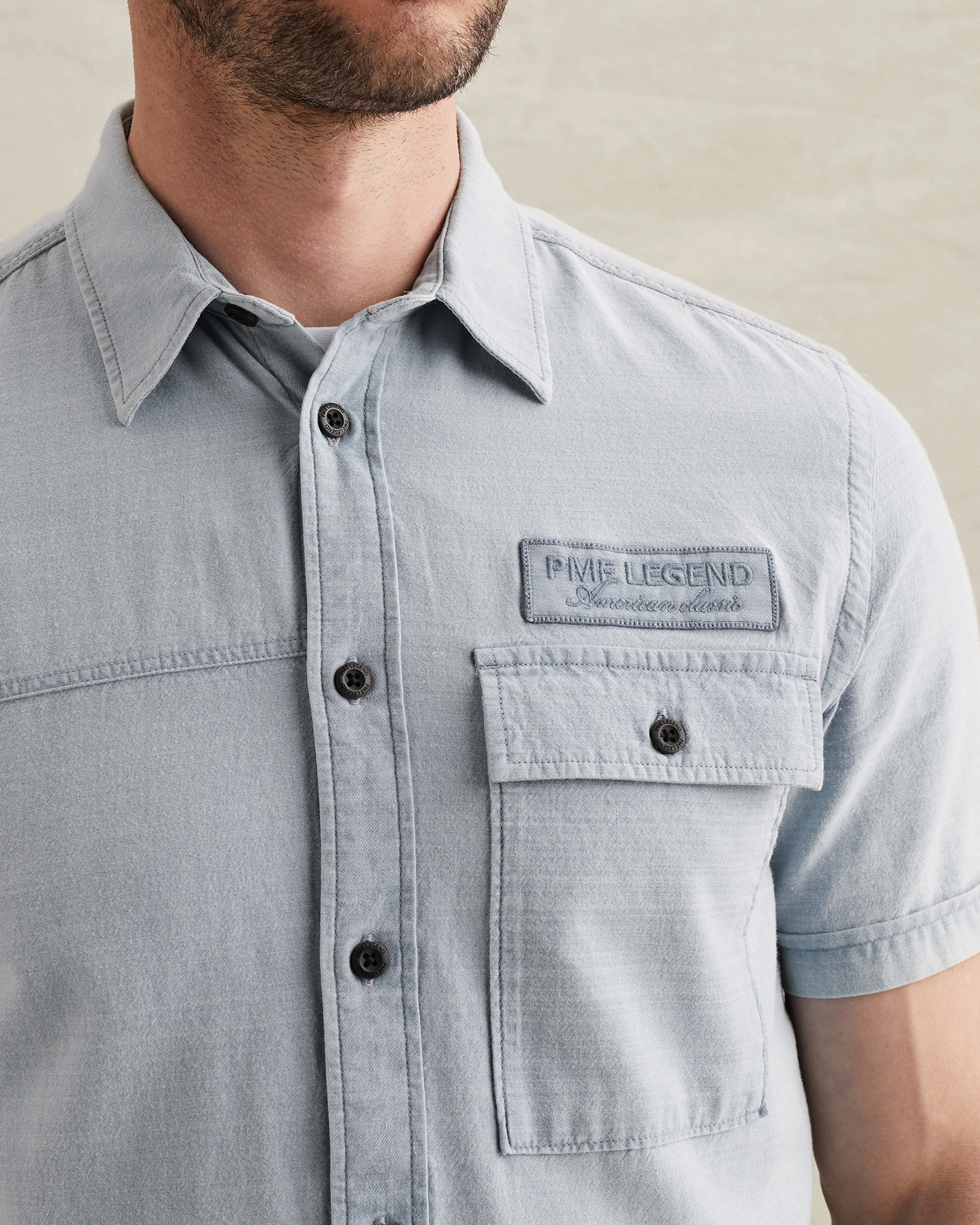 PME Legend Shirt with stripe pattern and chest pocketx