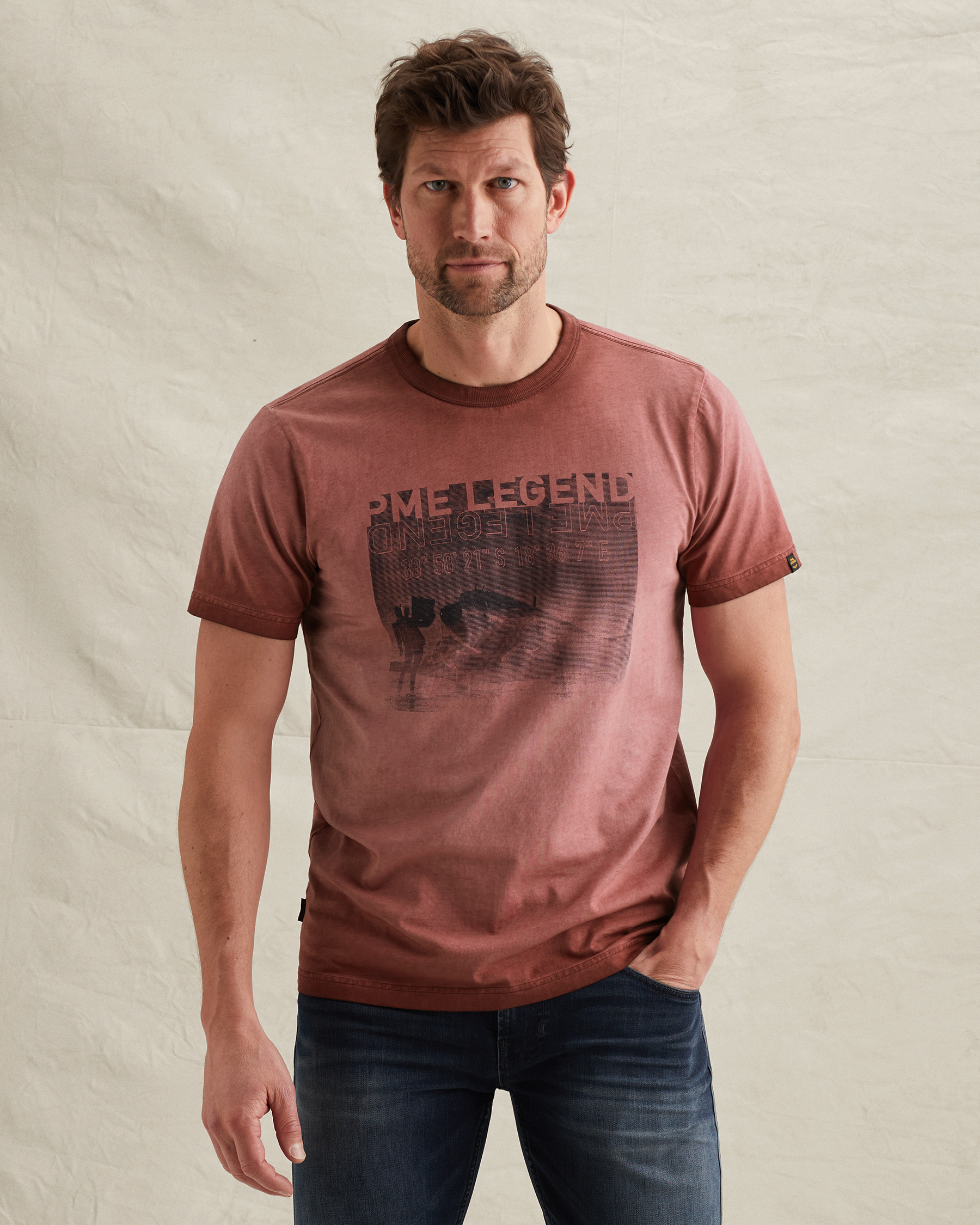 PME Legend T-shirt with artwork and cold-dye washx