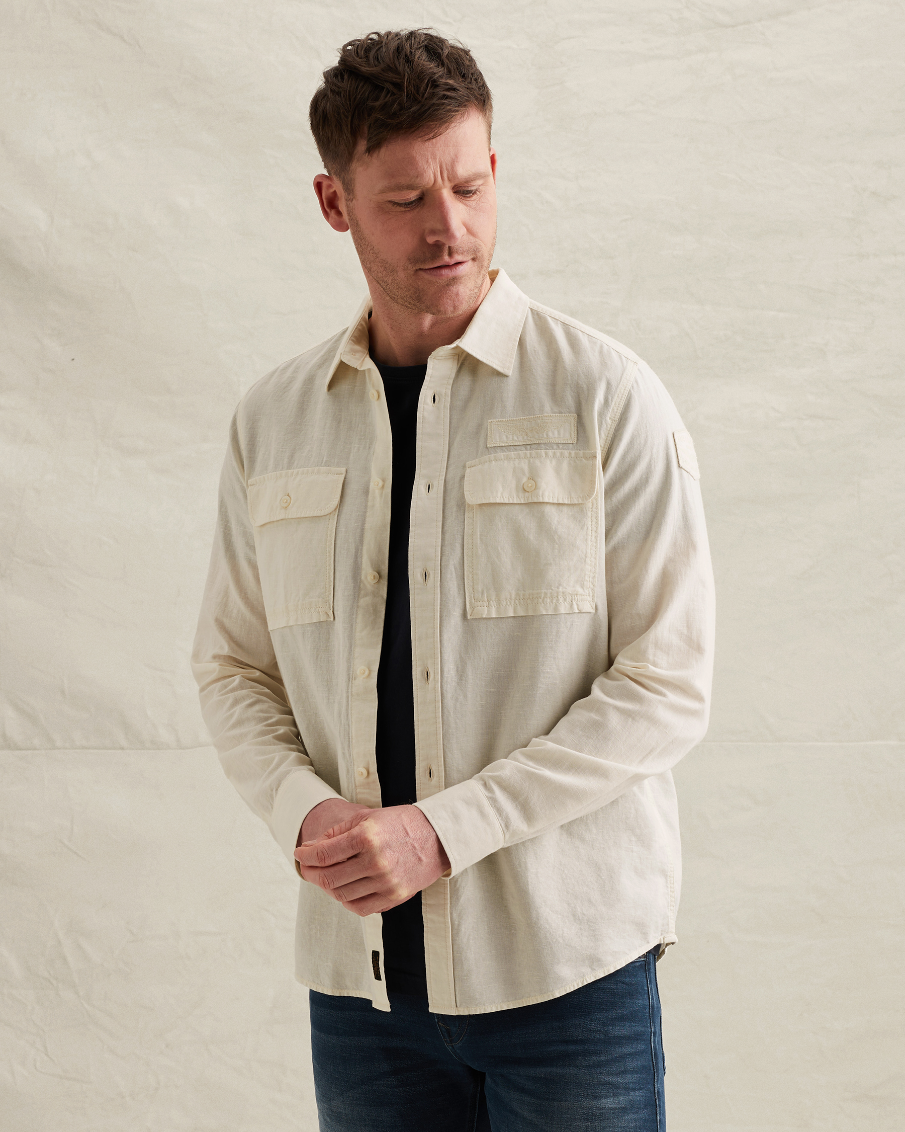 PME Legend Shirt jacket with check pattern and chest pocketsx