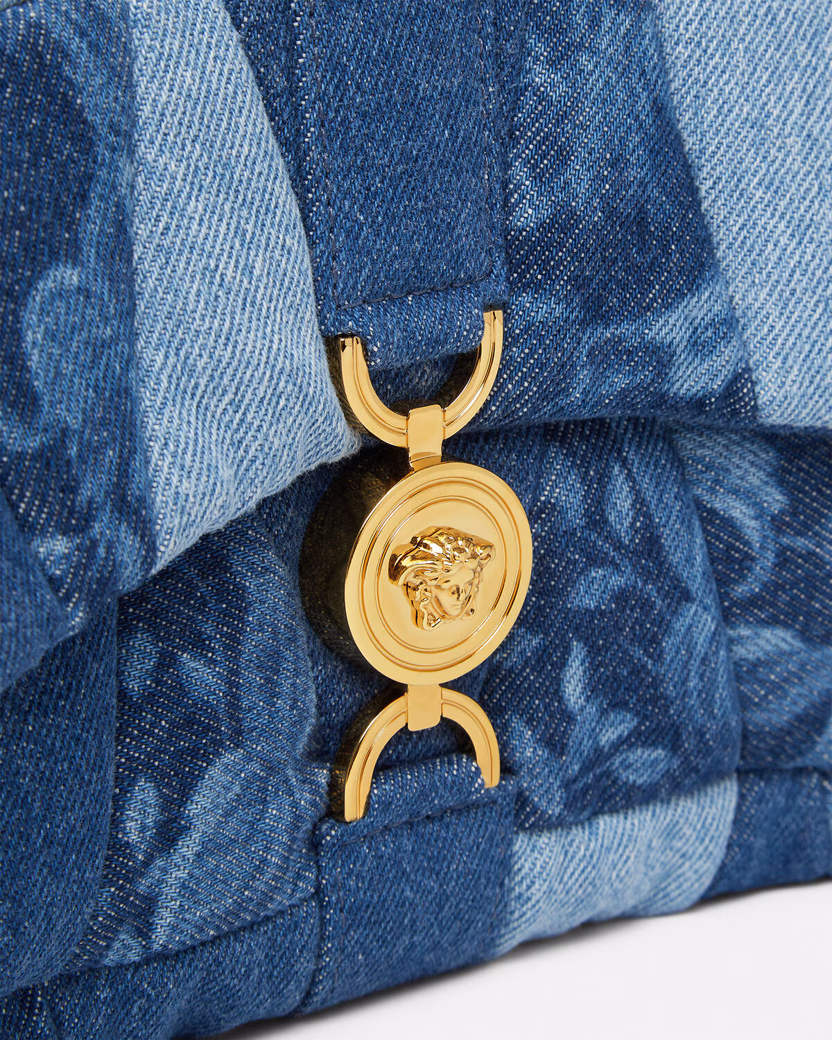 Versace Kleio Denim Quilted Shoulder Bag