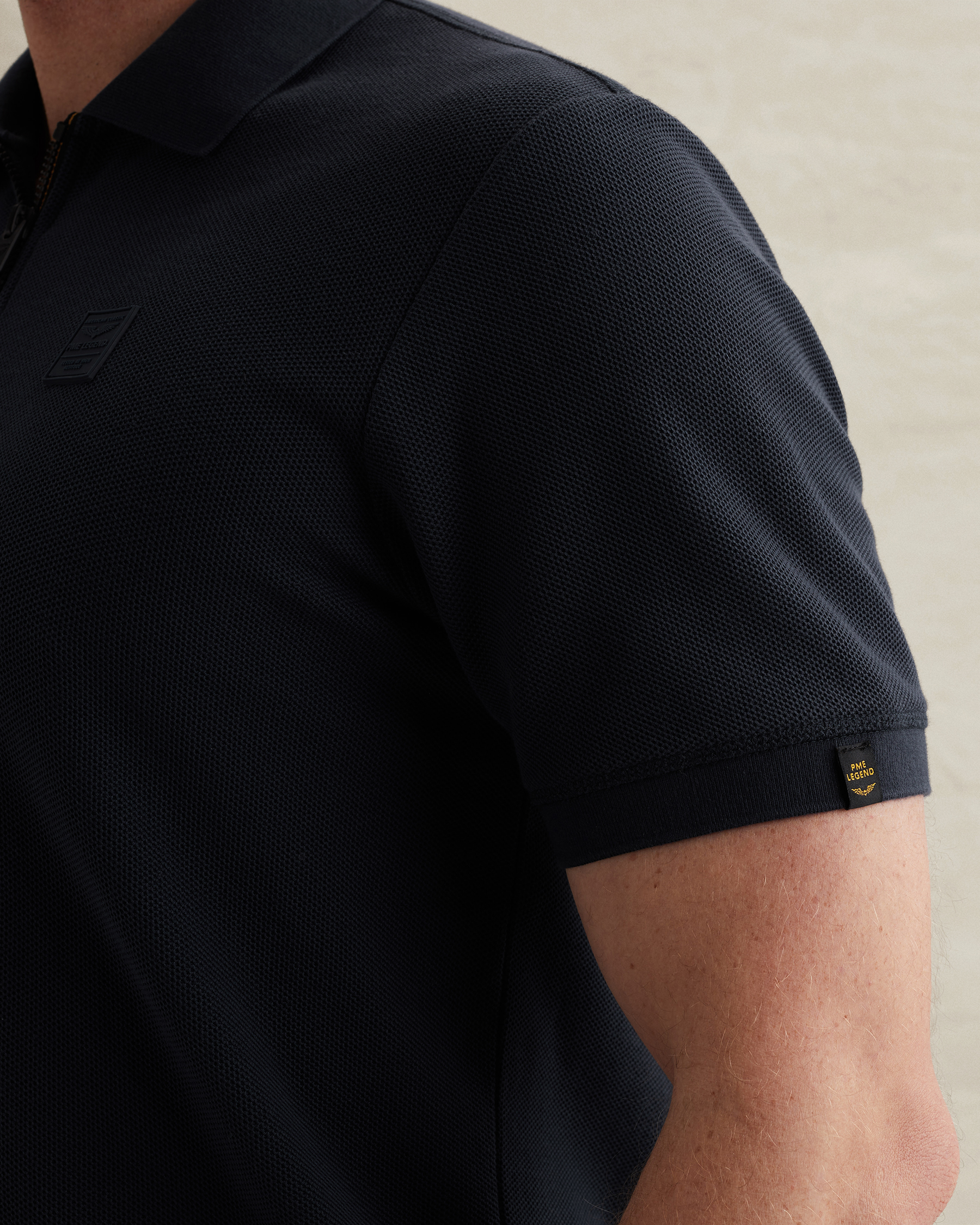 PME Legend Polo shirt with waffle texture and ribbed collarx