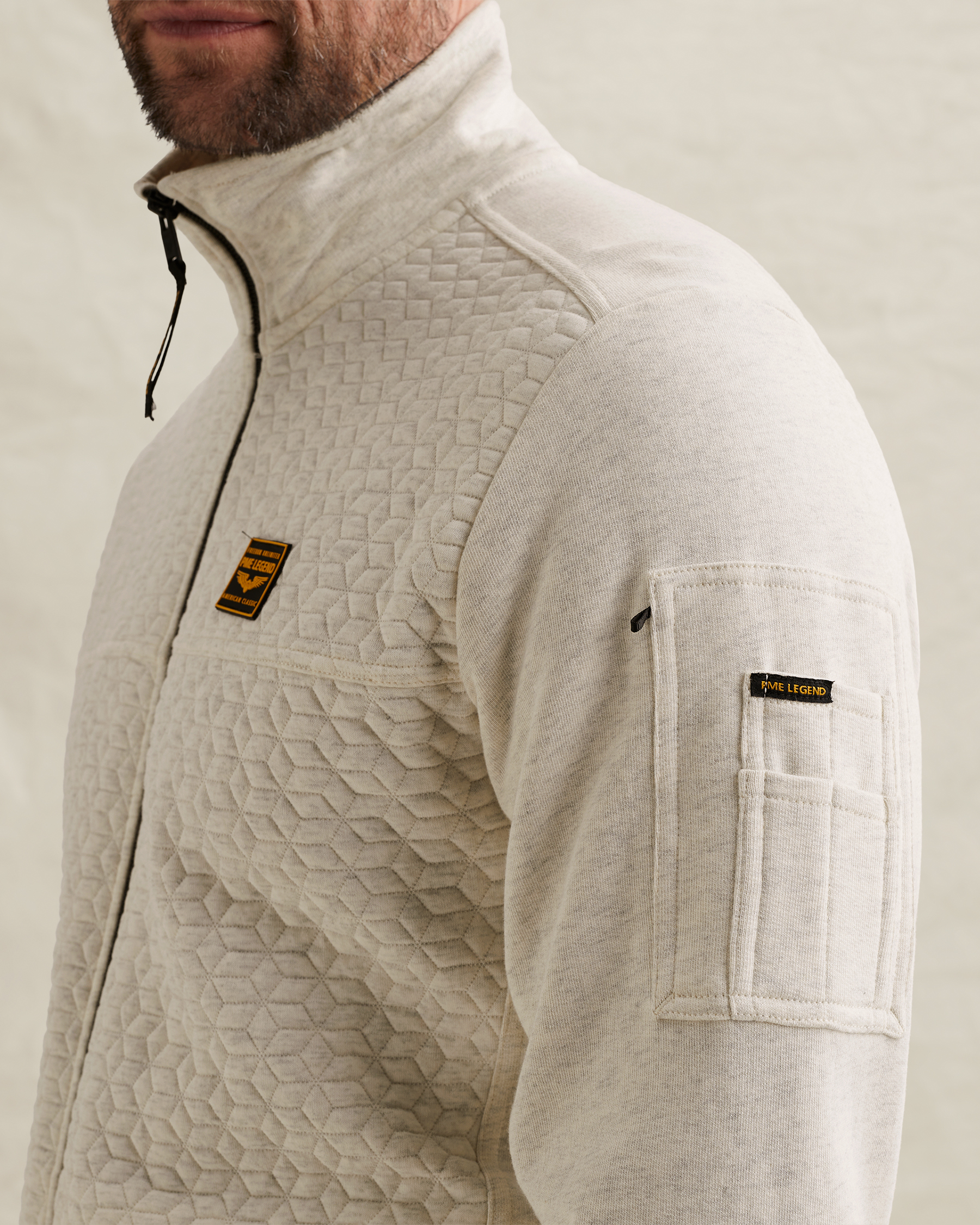 PME Legend Sweat jacket with textures and flight pocketx