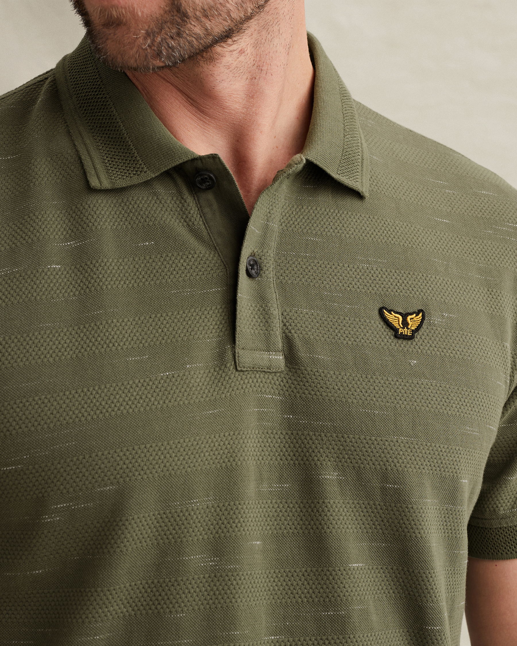 PME Legend Polo shirt with stripe pattern and flight pocketx