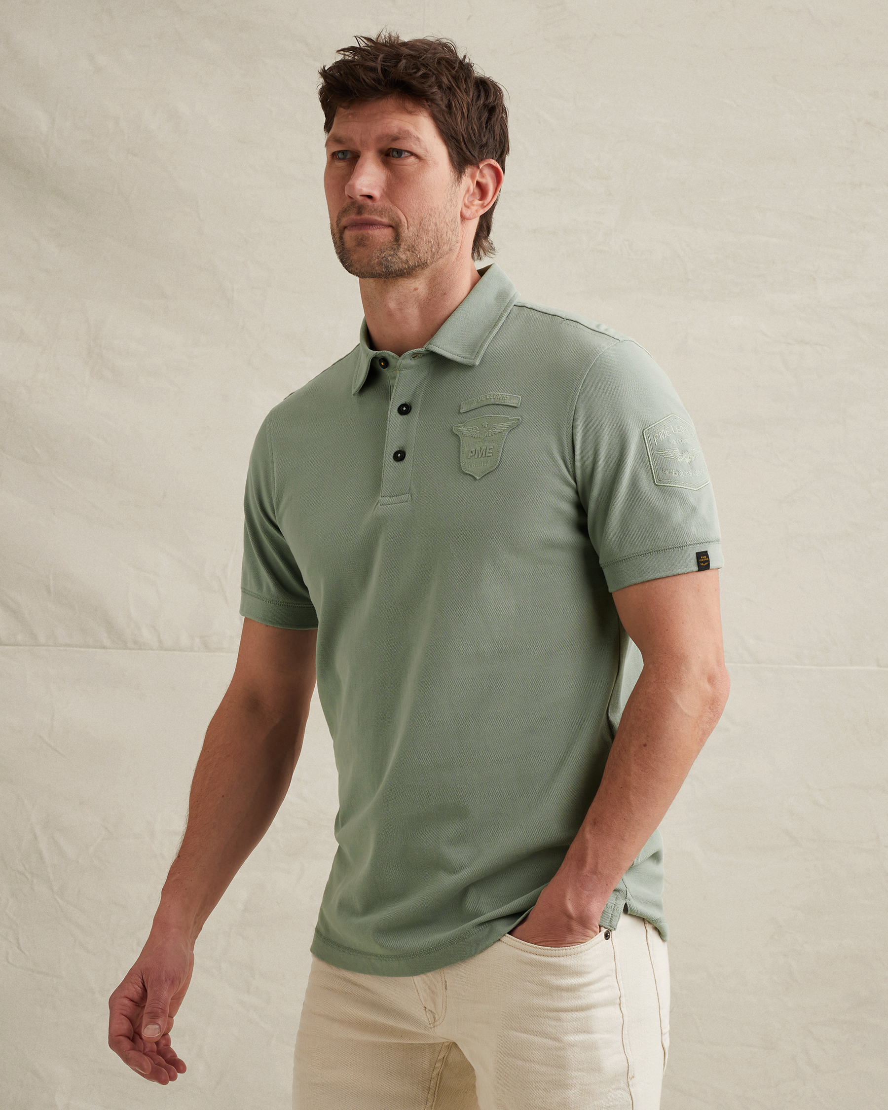 PME Legend Polo shirt in piqué with badgesx