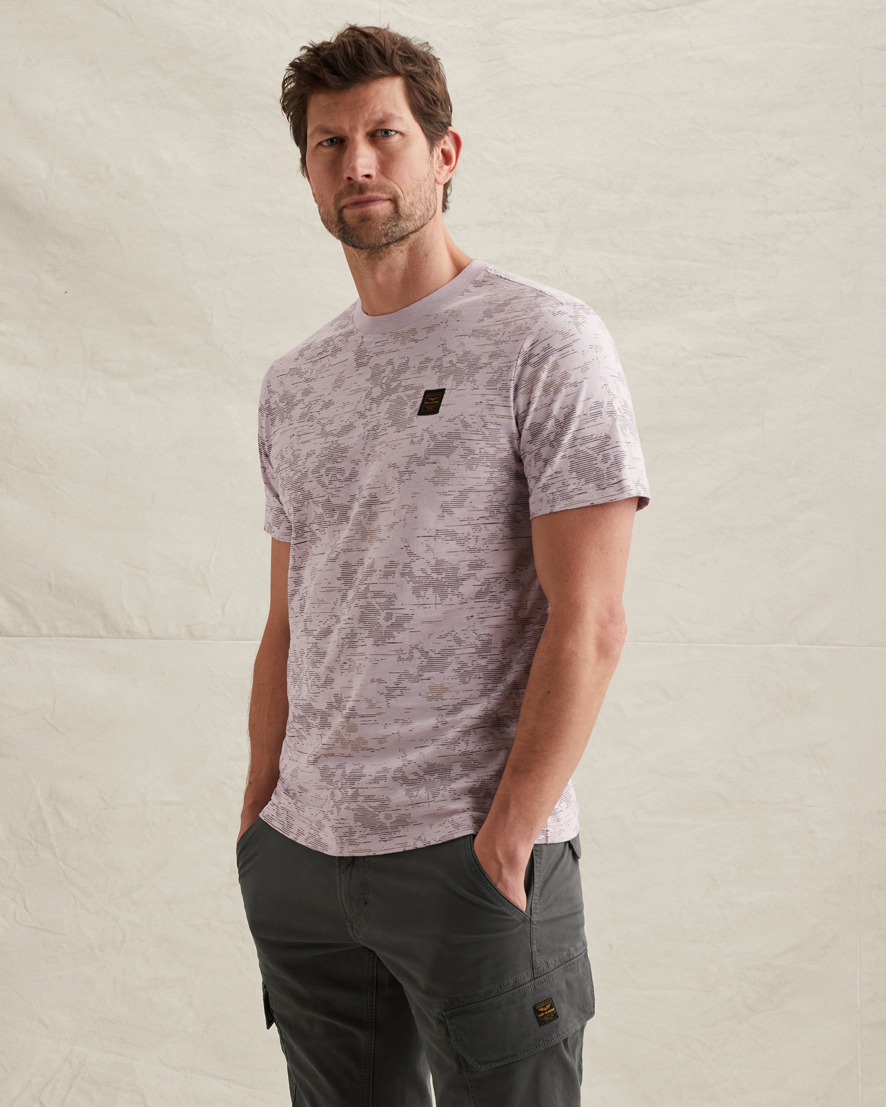 PME Legend T-shirt in slub cotton with allover printx