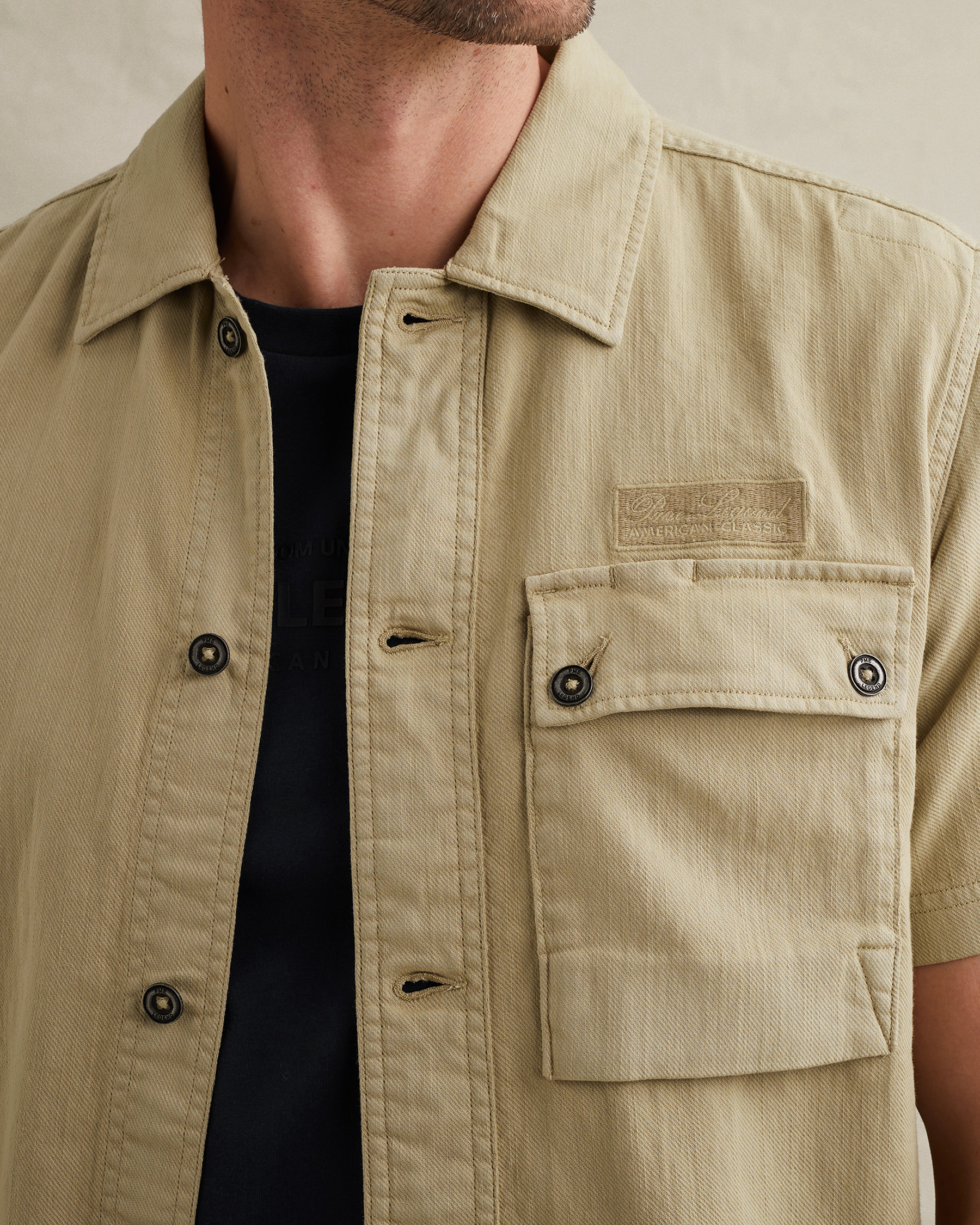PME Legend Shirt with short sleeves and garment-dye washx