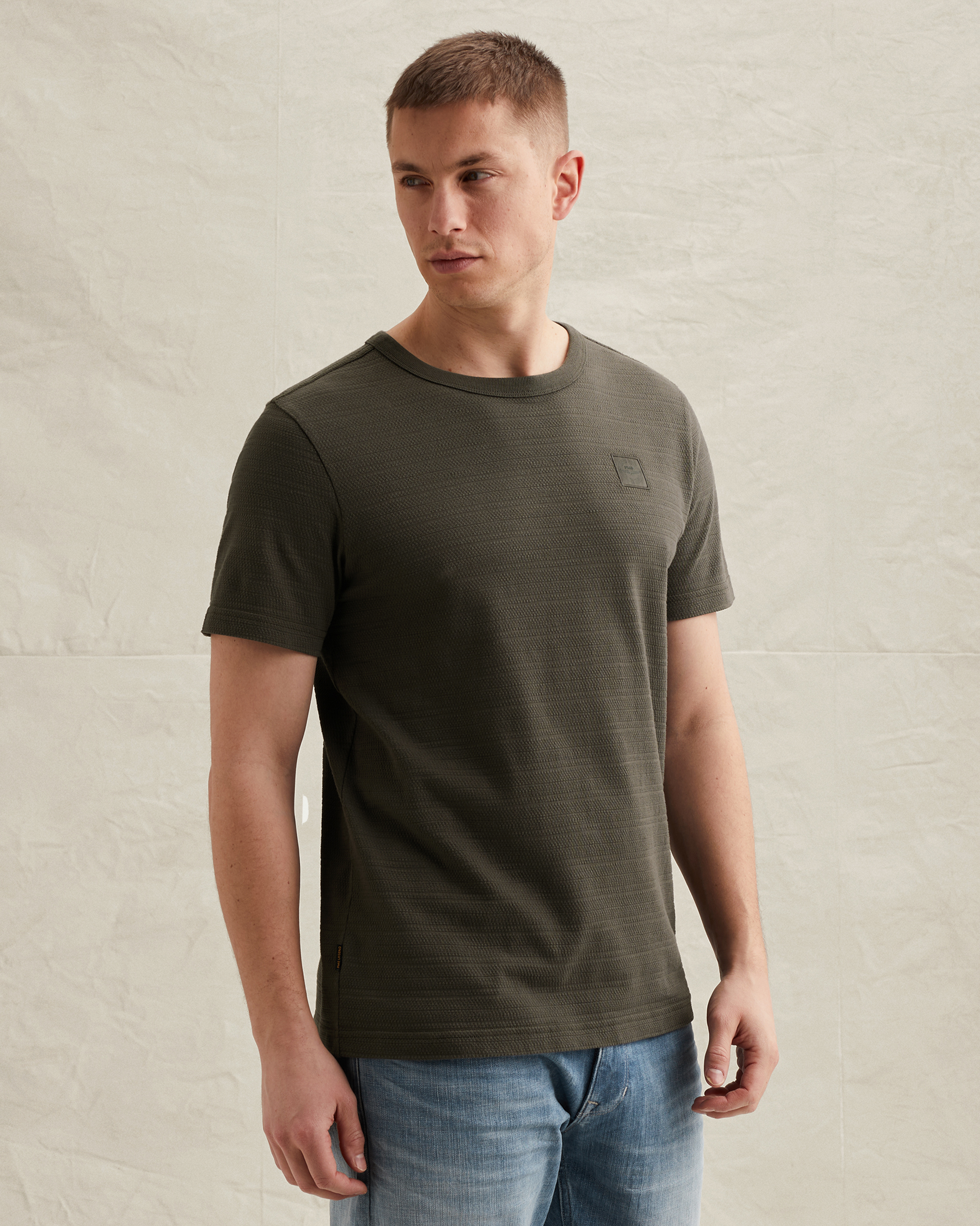 PME Legend T-shirt with jacquard stripe patternx