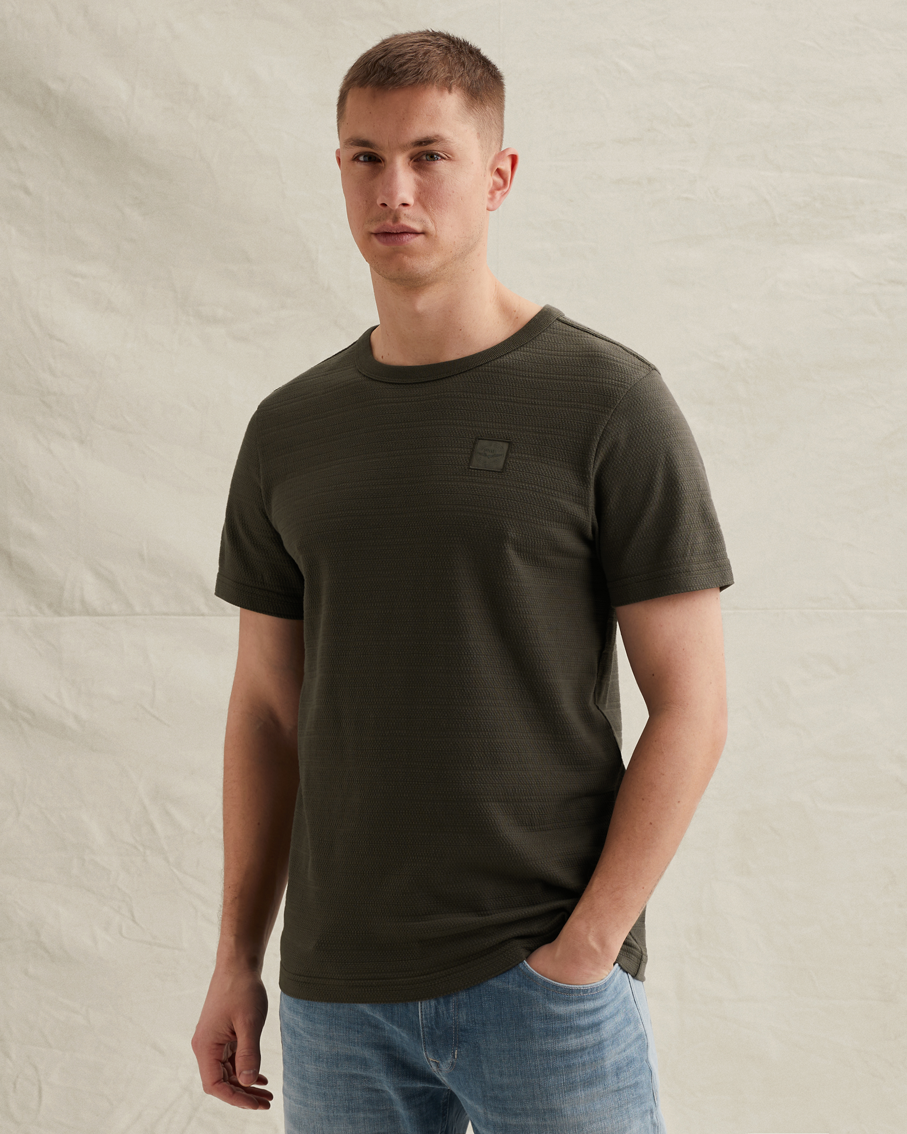PME Legend T-shirt with jacquard stripe patternx