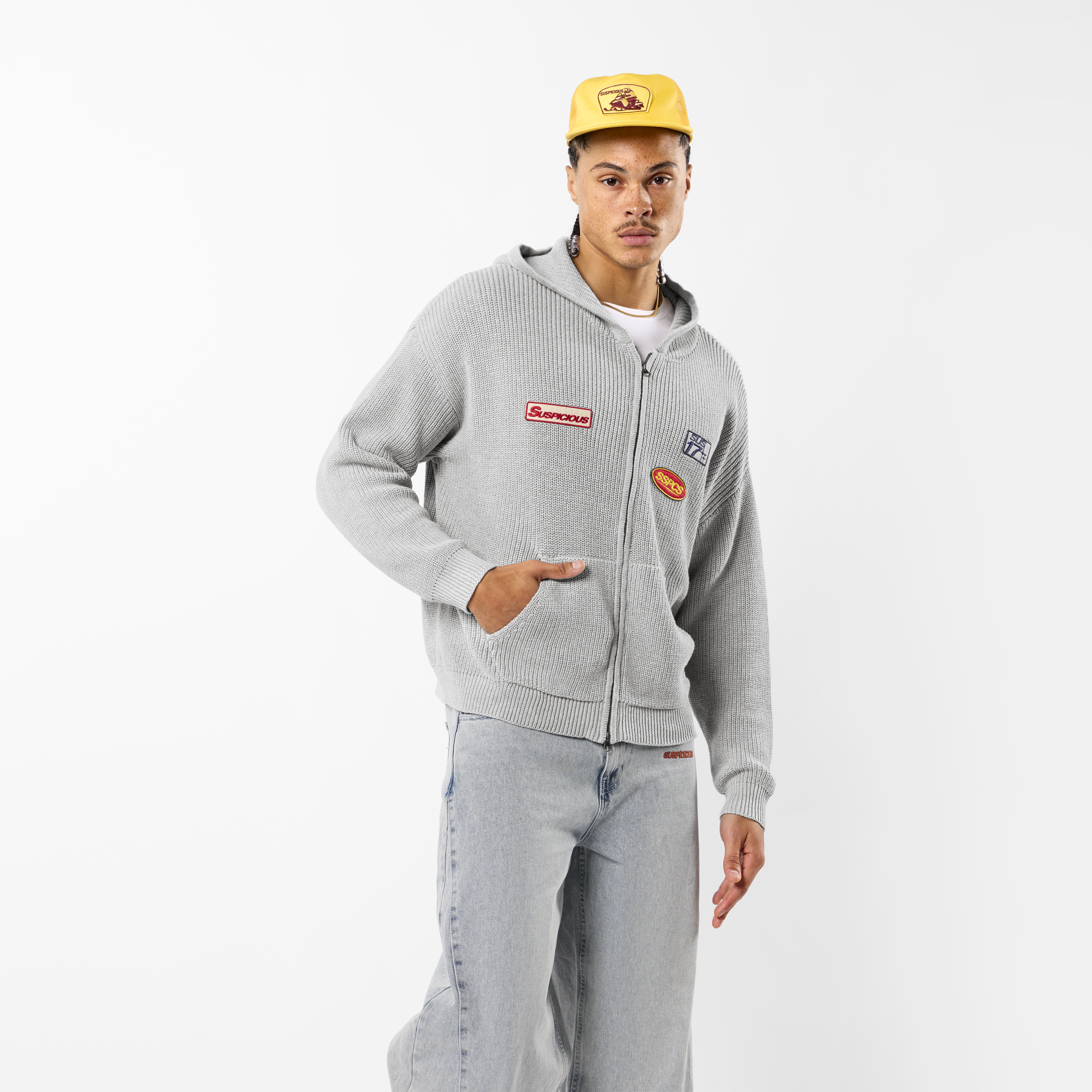Suspicious Antwerp Winter3 / Patch Patrol Vintage Zip-Up - Neutral Heather
