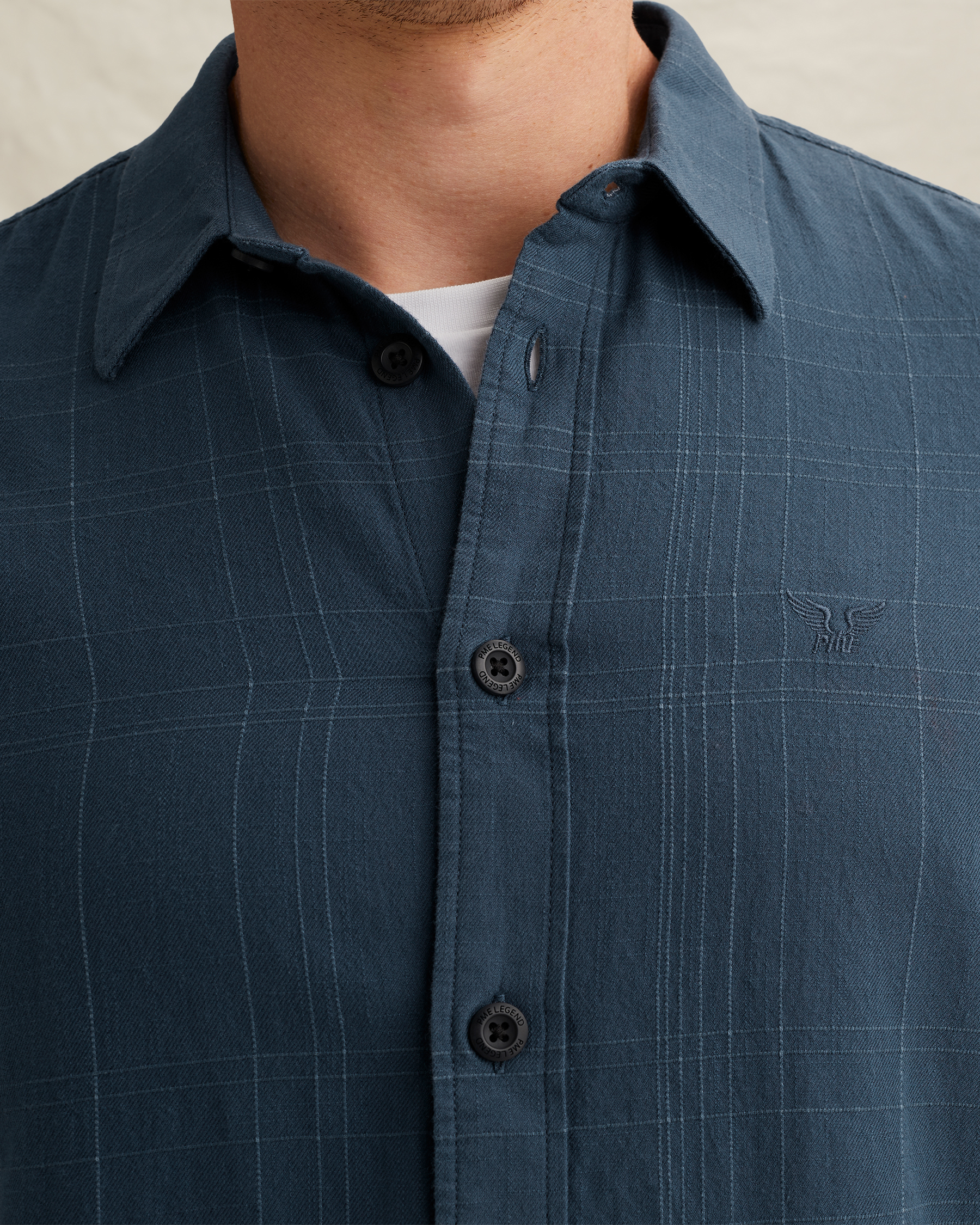 PME Legend Shirt with short sleeves and check texturex