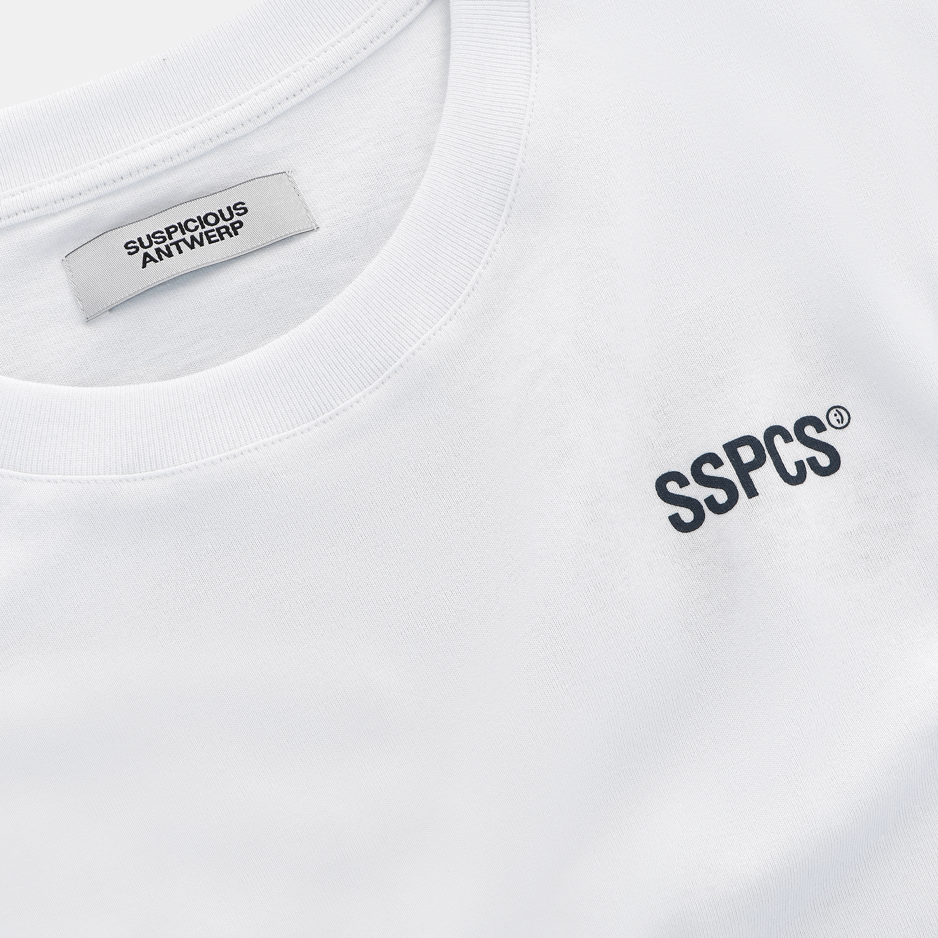 Suspicious Antwerp (SS24) The Smiley Tee - White // Coastal Blue