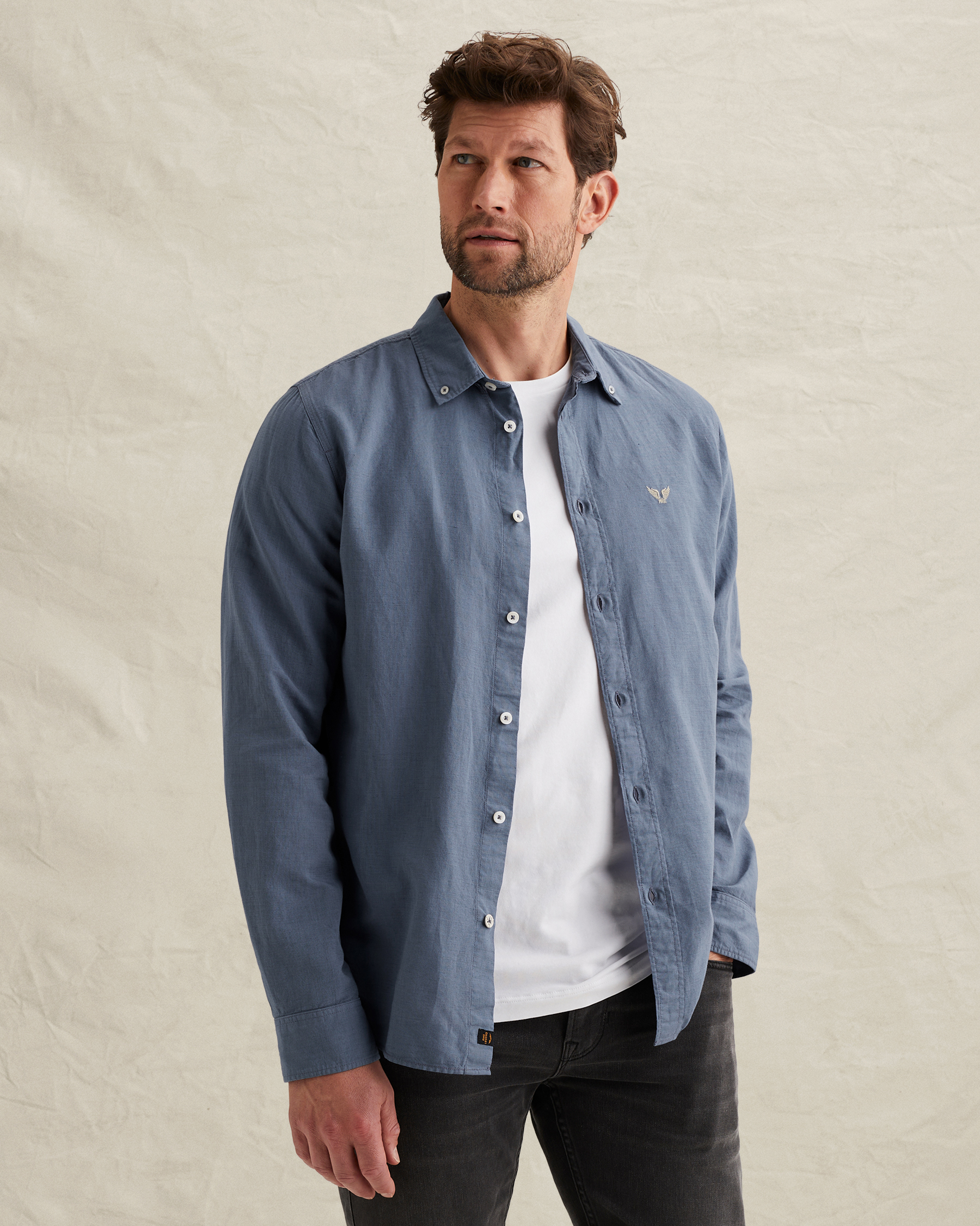 PME Legend Shirt in cotton/linen with garment-dye washx