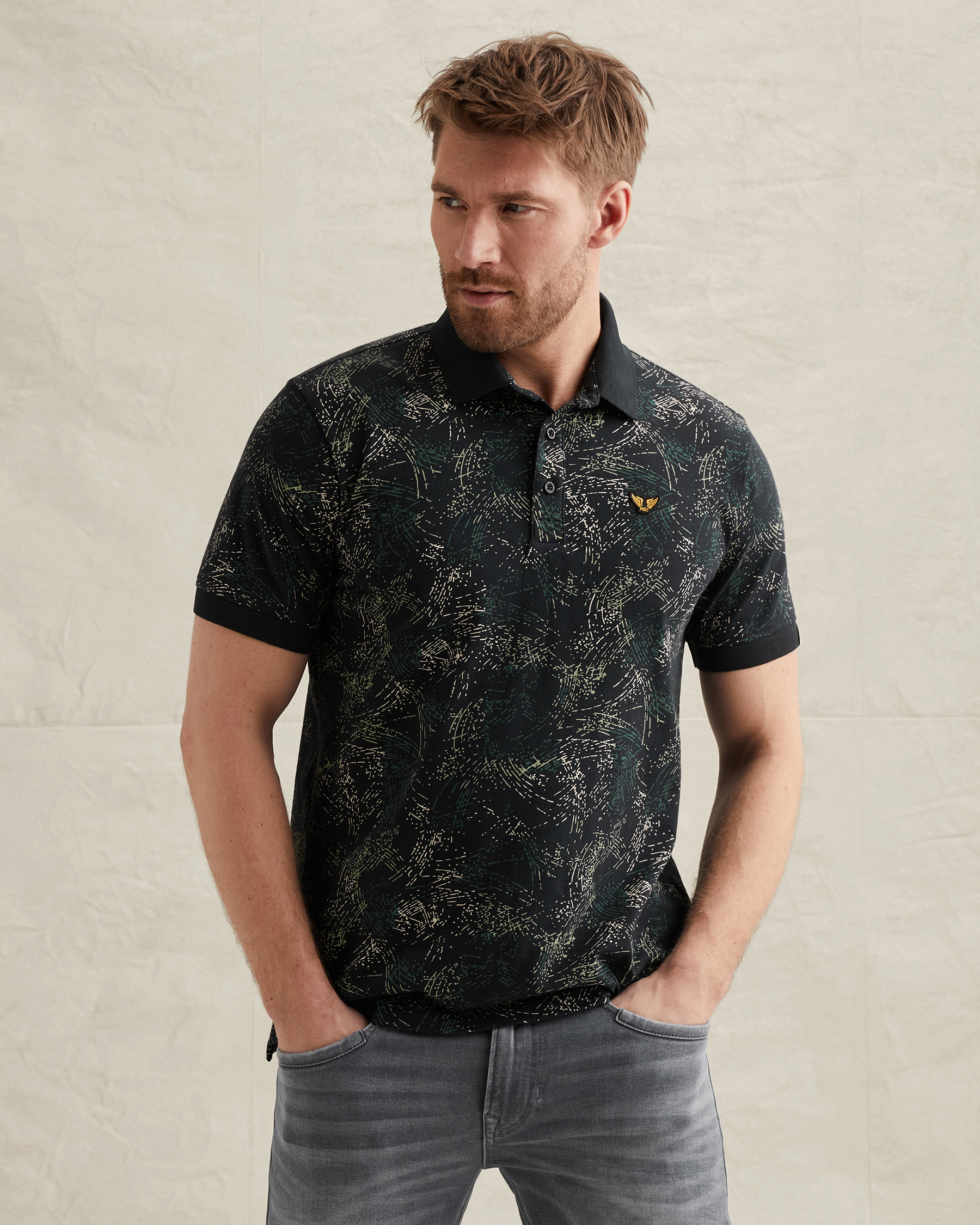 PME Legend Polo shirt in jersey with allover printx