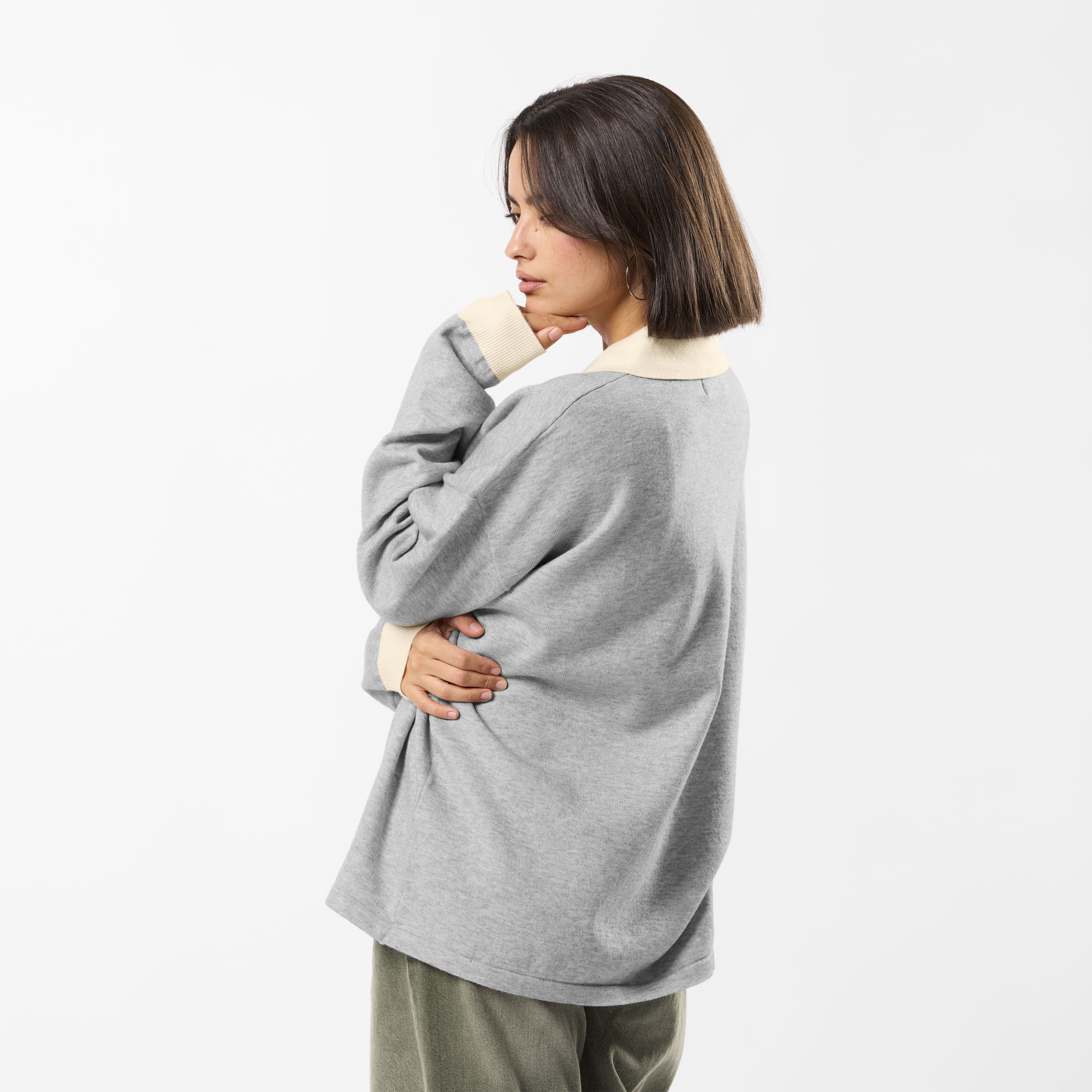 Suspicious Antwerp Winter3 / Icon Knitted Longsleeve Polo - Neutral Heather