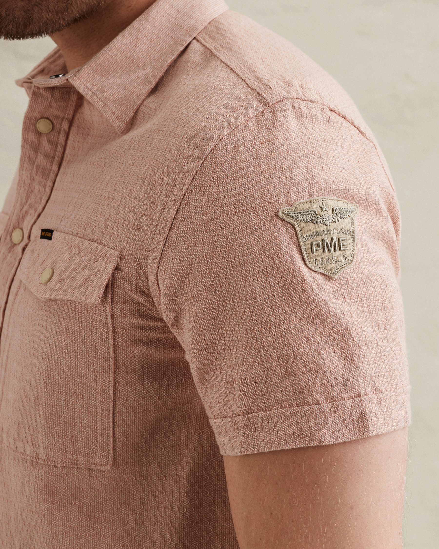 PME Legend Shirt with short sleeves in cotton/linenx
