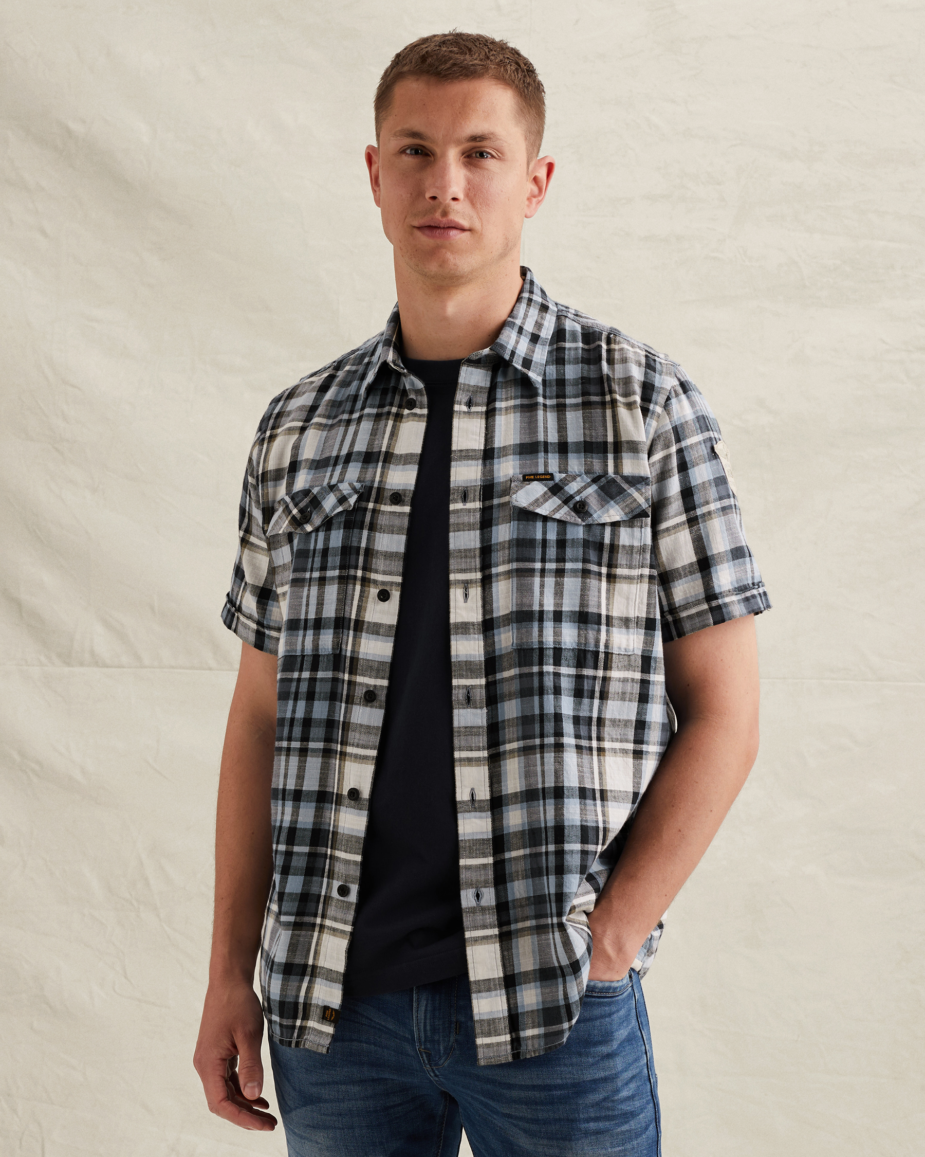 PME Legend Shirt with chest pockets and short sleevesx