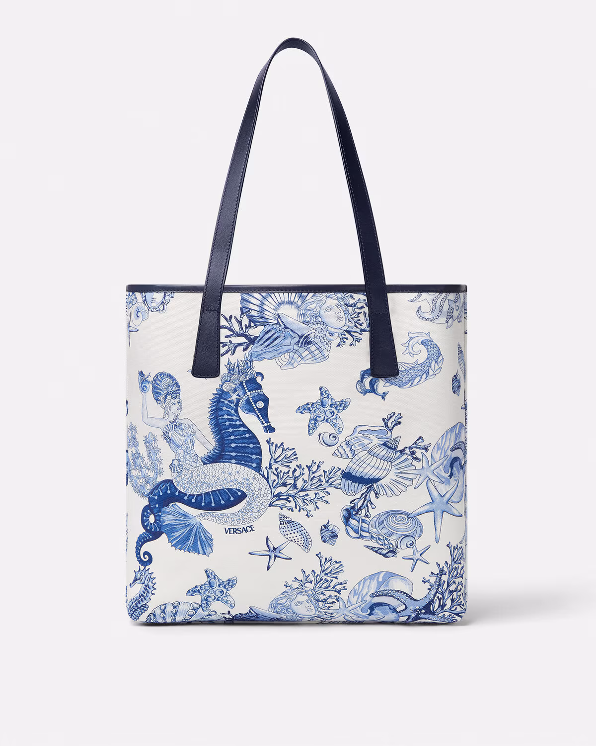 Versace Coral Theatre La Medusa Canvas Tote Bag