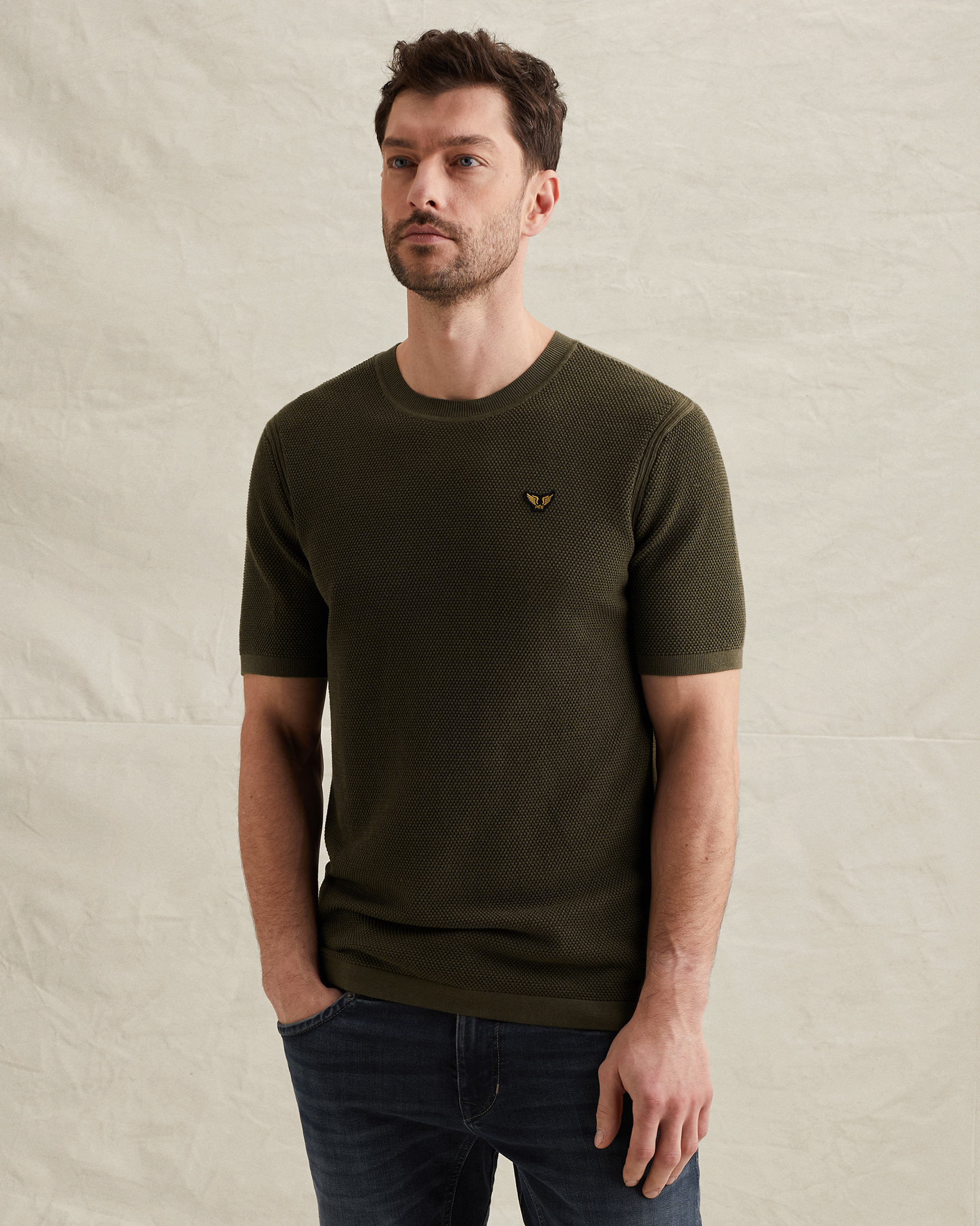 PME Legend T-shirt in cotton/modal with badgex