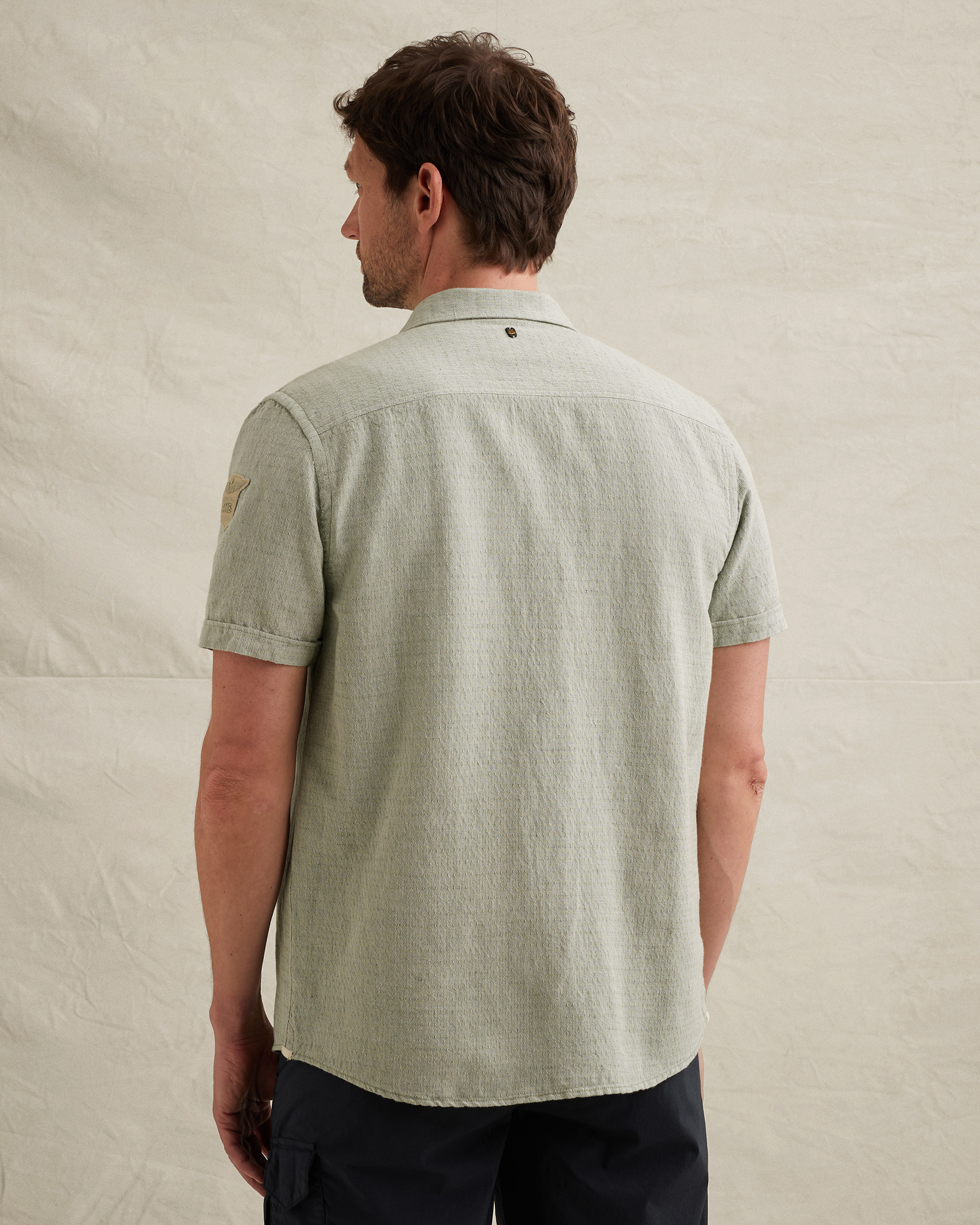 PME Legend Shirt with short sleeves in cotton/linenx