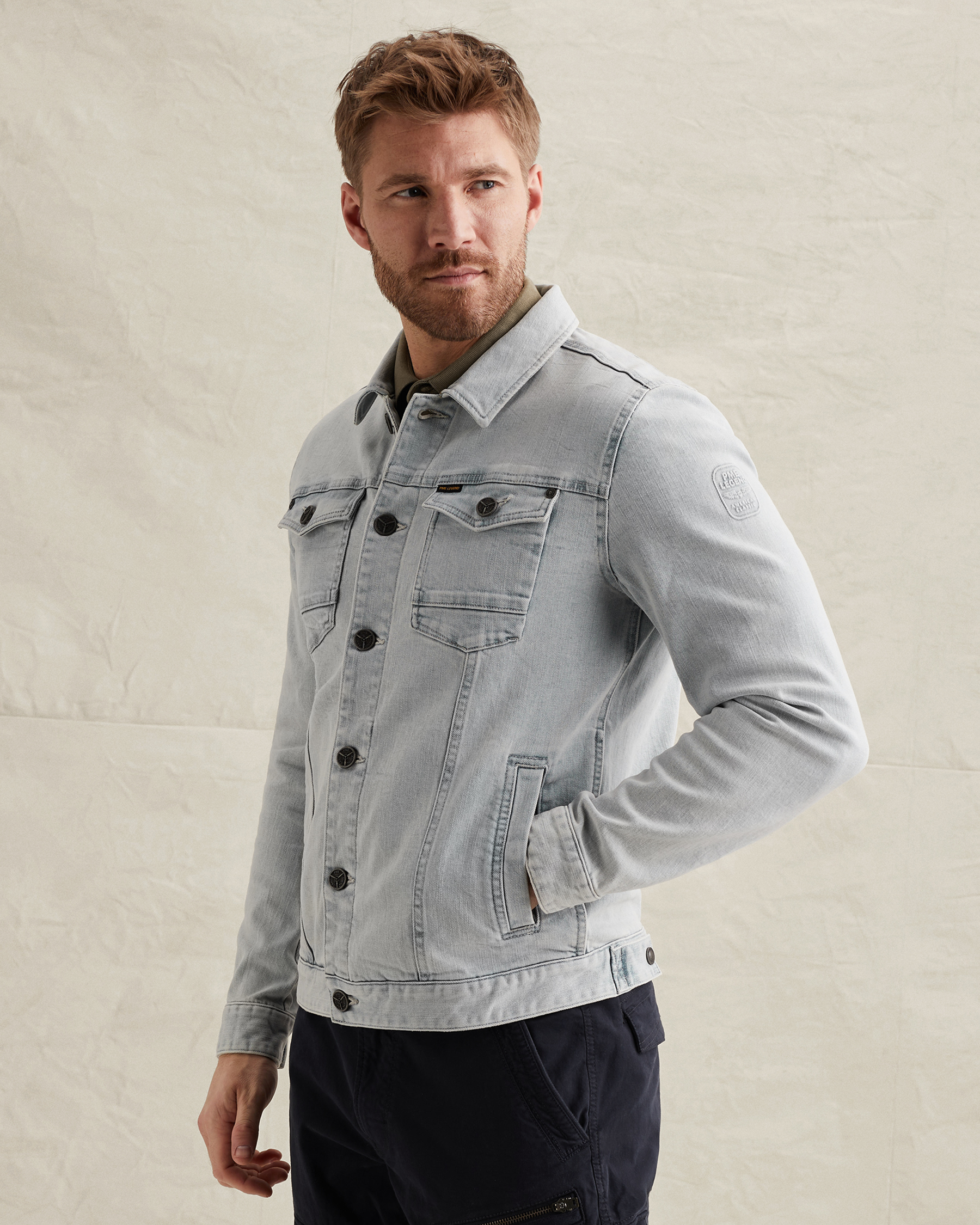 PME Legend Denim jacket with embroidered artworkx