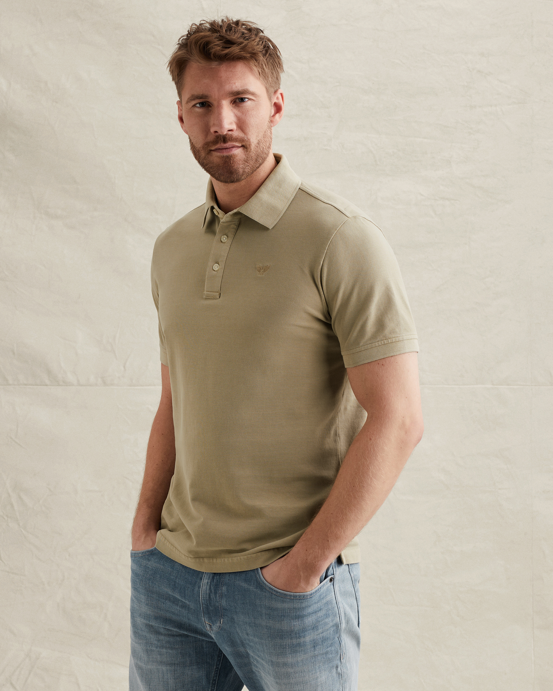PME Legend Polo shirt in piqué with garment-dye washx