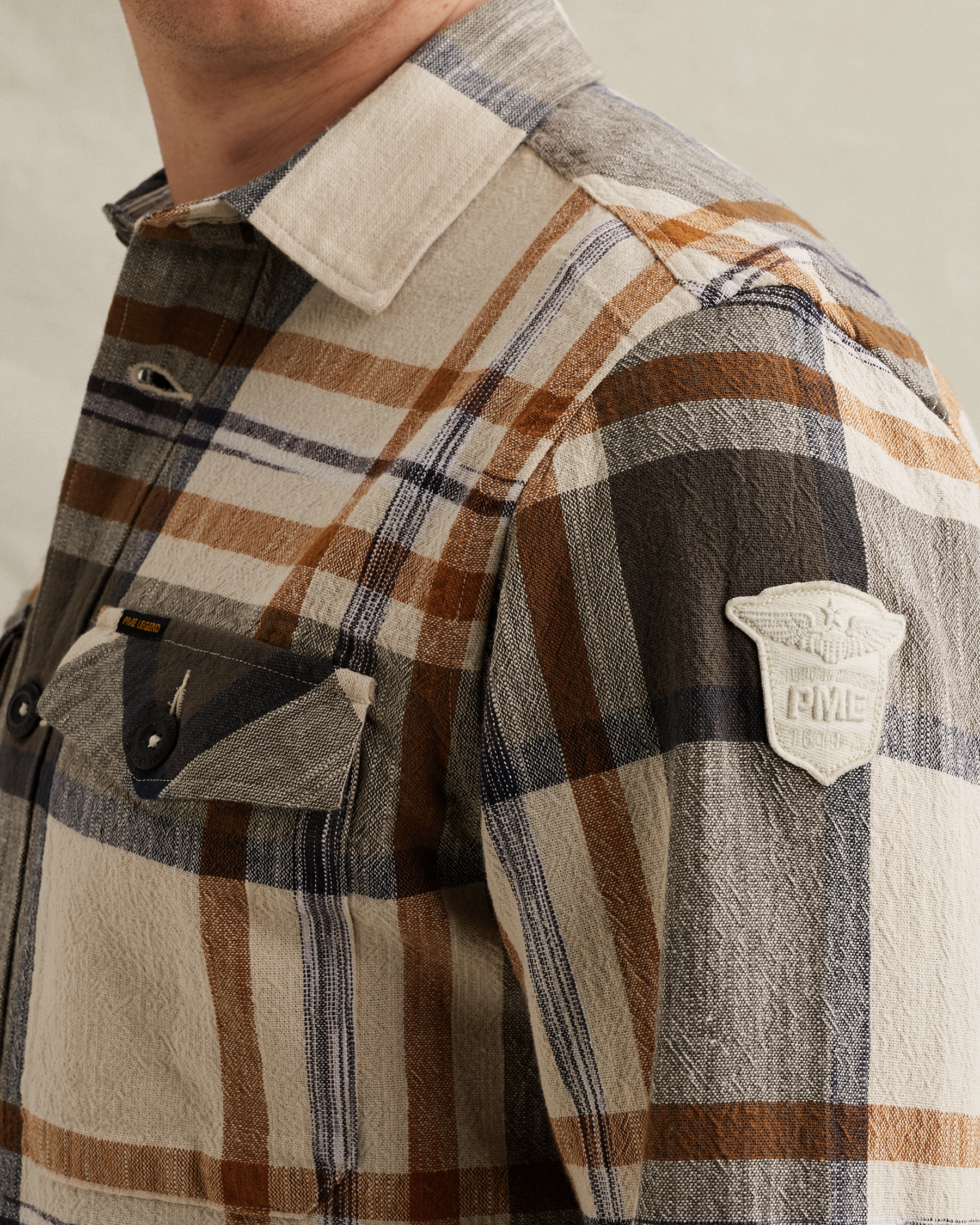 PME Legend Shirt with check pattern and badgex