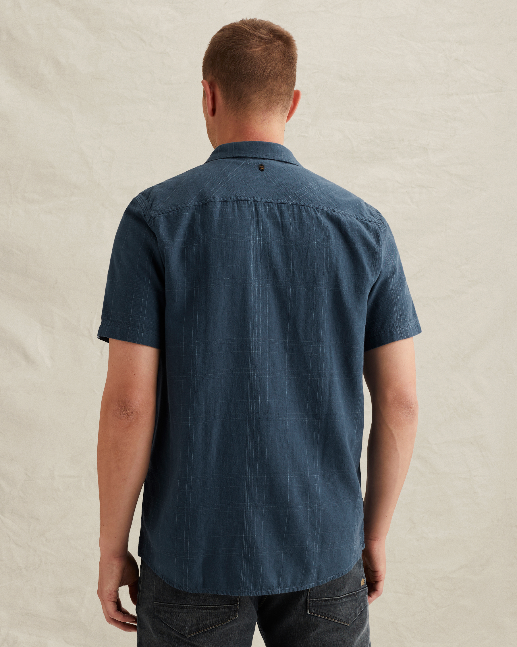 PME Legend Shirt with short sleeves and check texturex