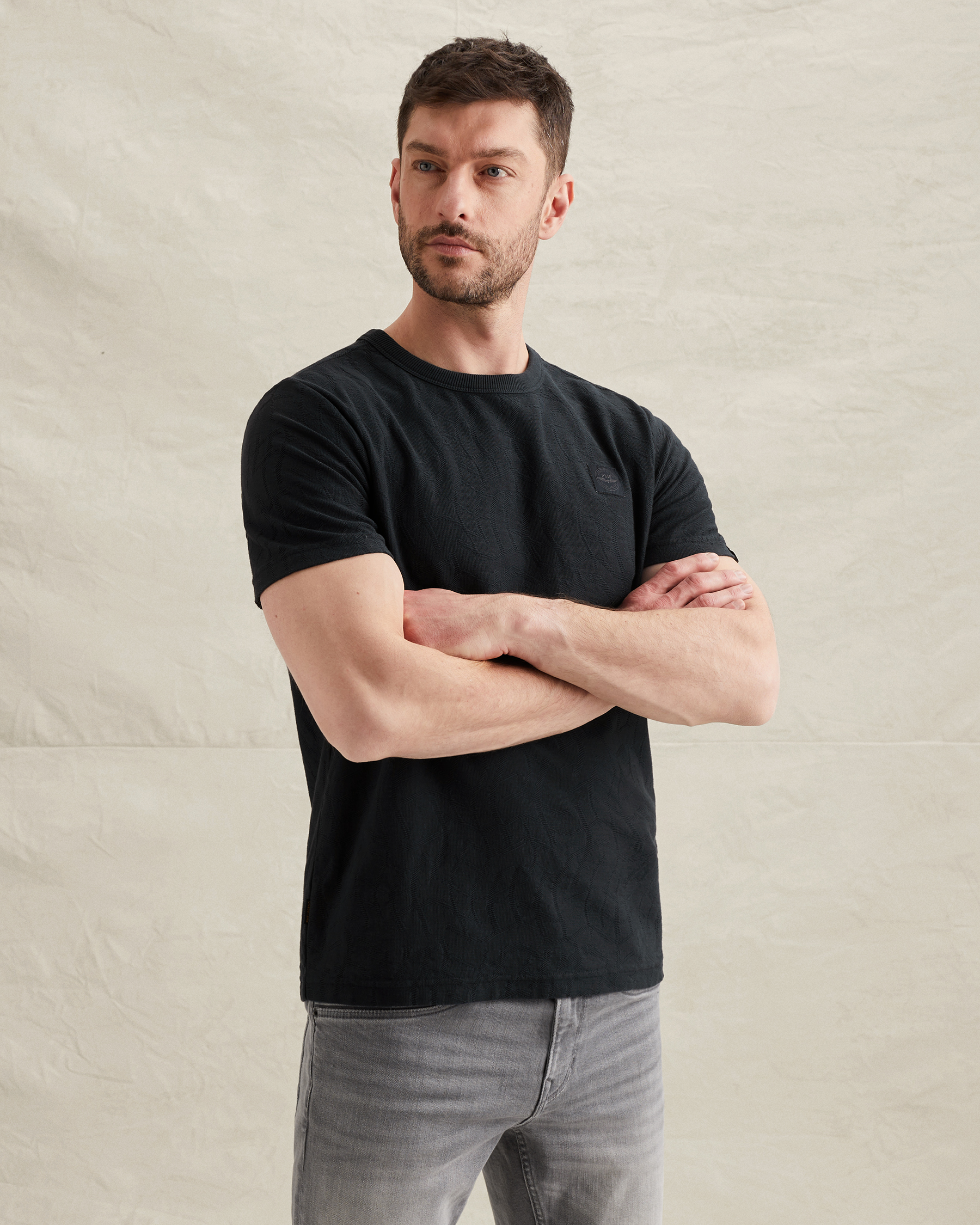 PME Legend T-shirt in jersey with allover jacquard patternx