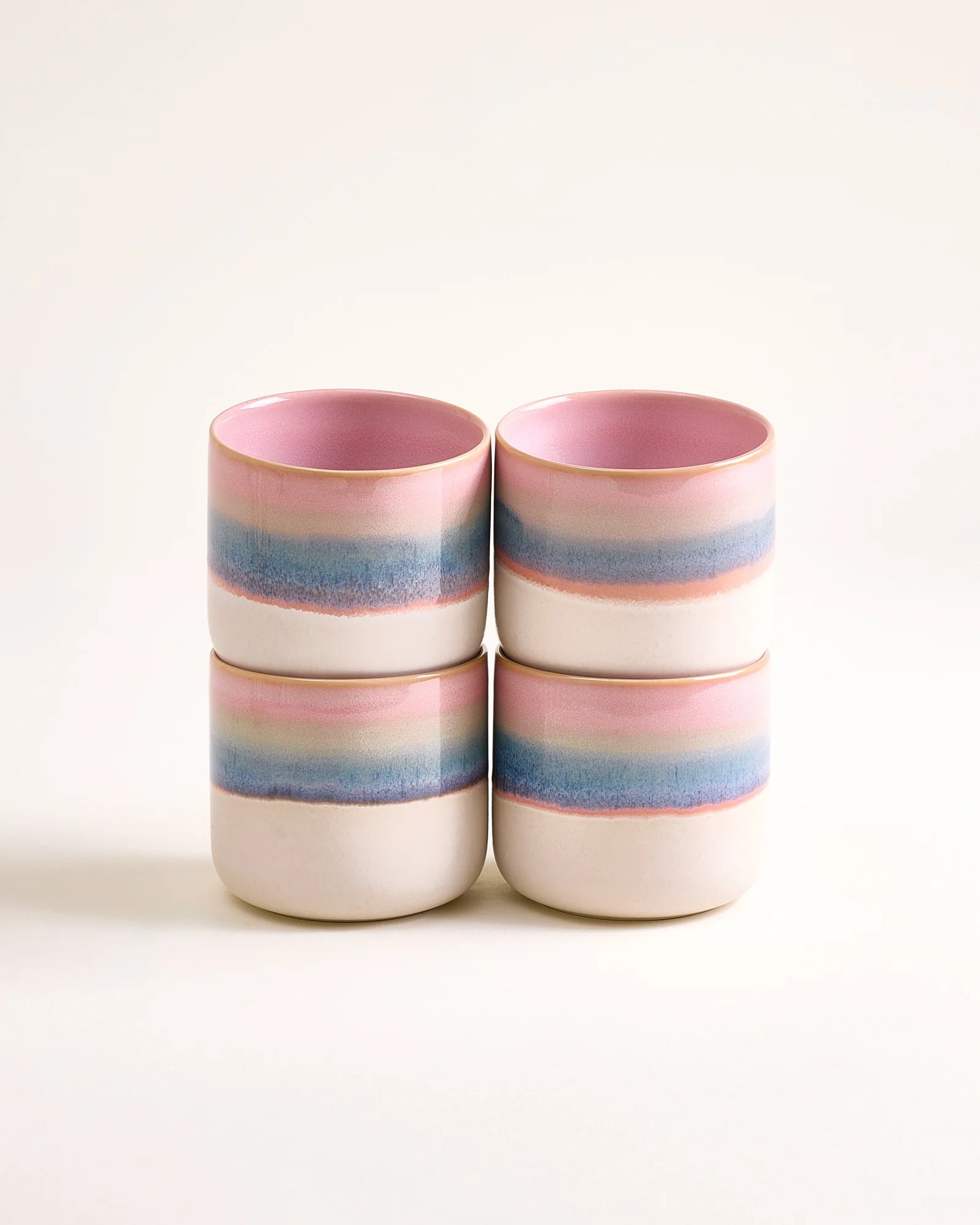 Nódoa - Large cup dipped pink blue Set of 4